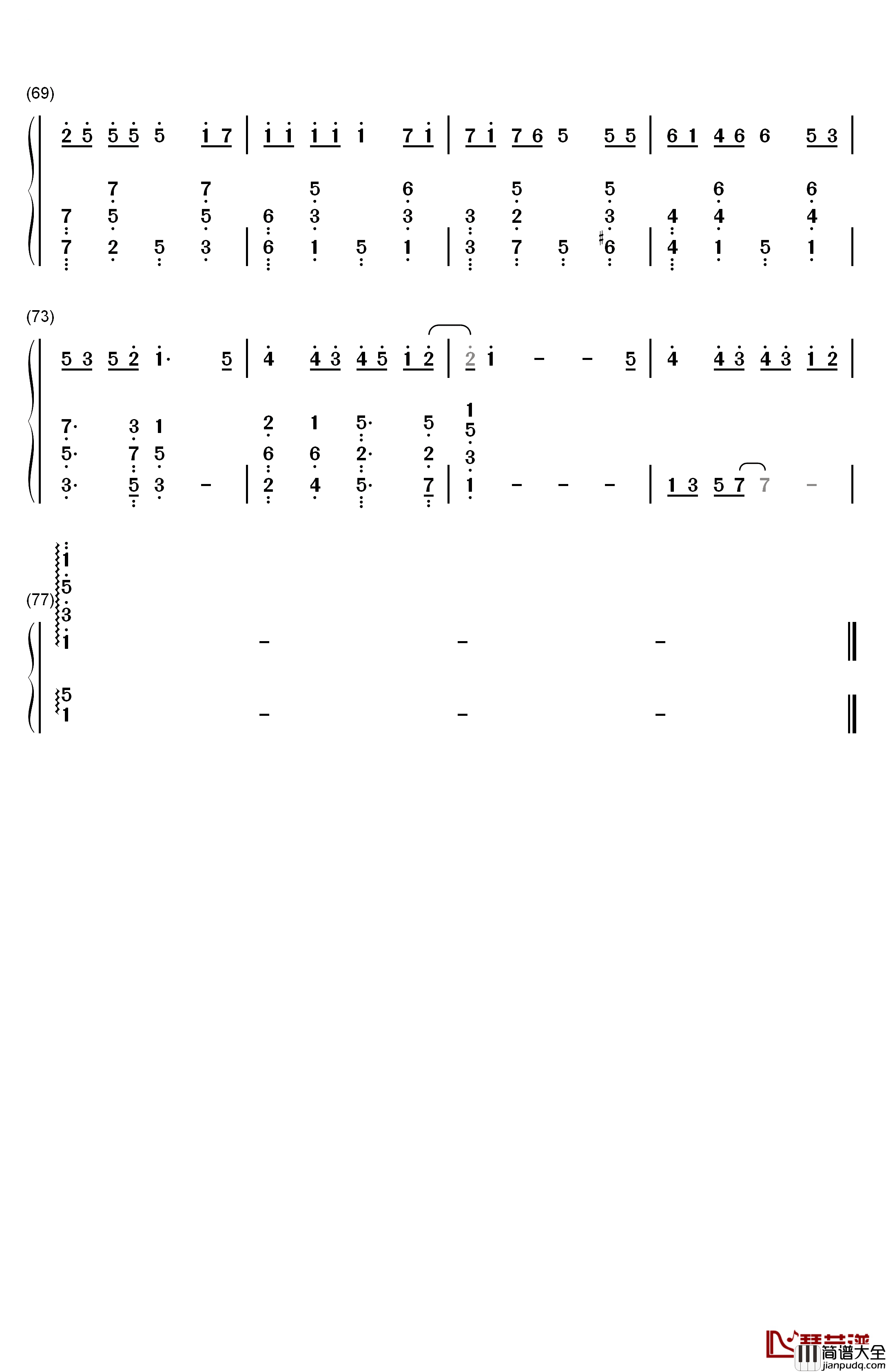 学猫叫钢琴简谱_数字双手_小潘潘_小峰峰