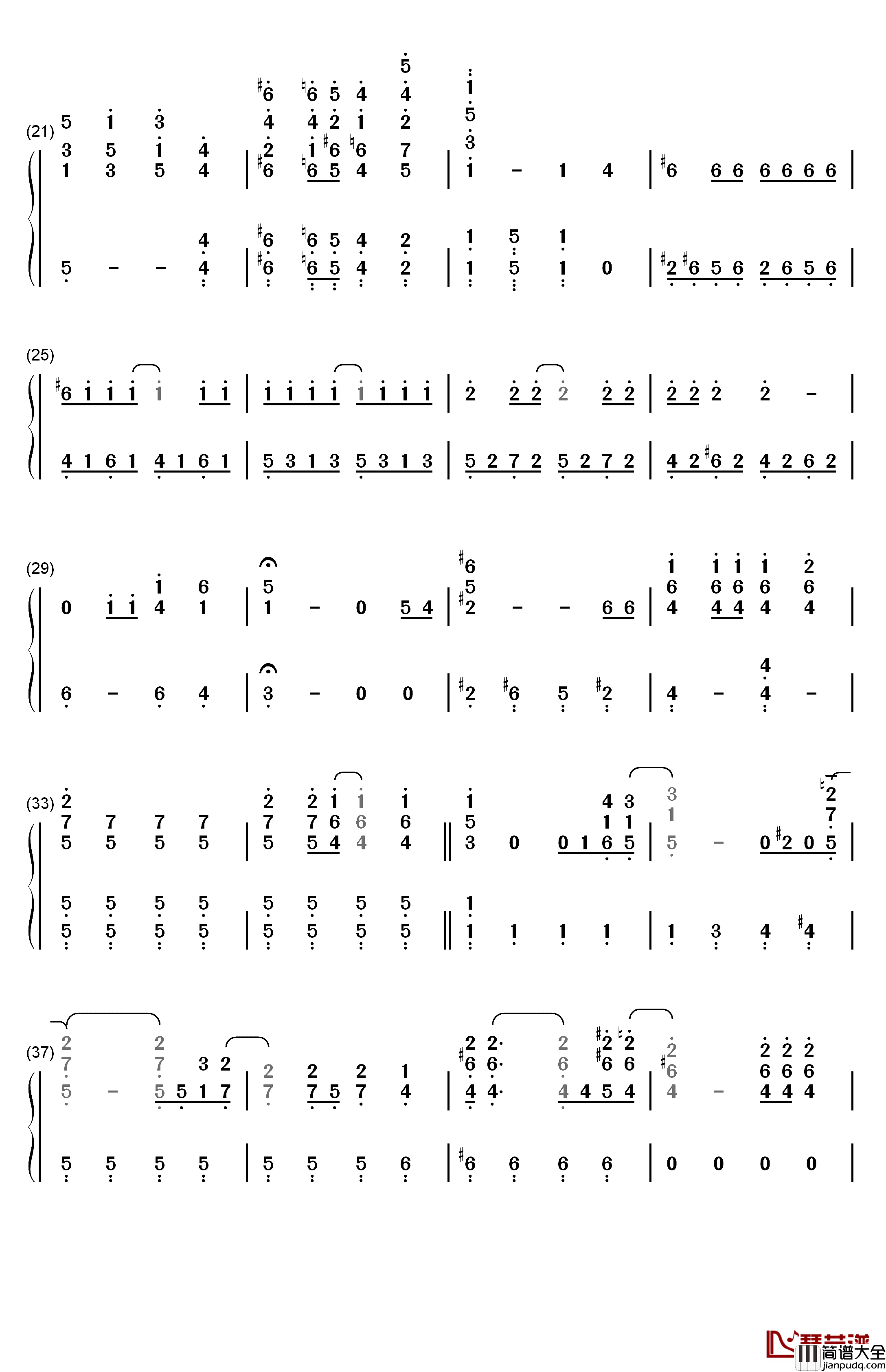 Hakuna_Matata钢琴简谱_数字双手_Elton_John