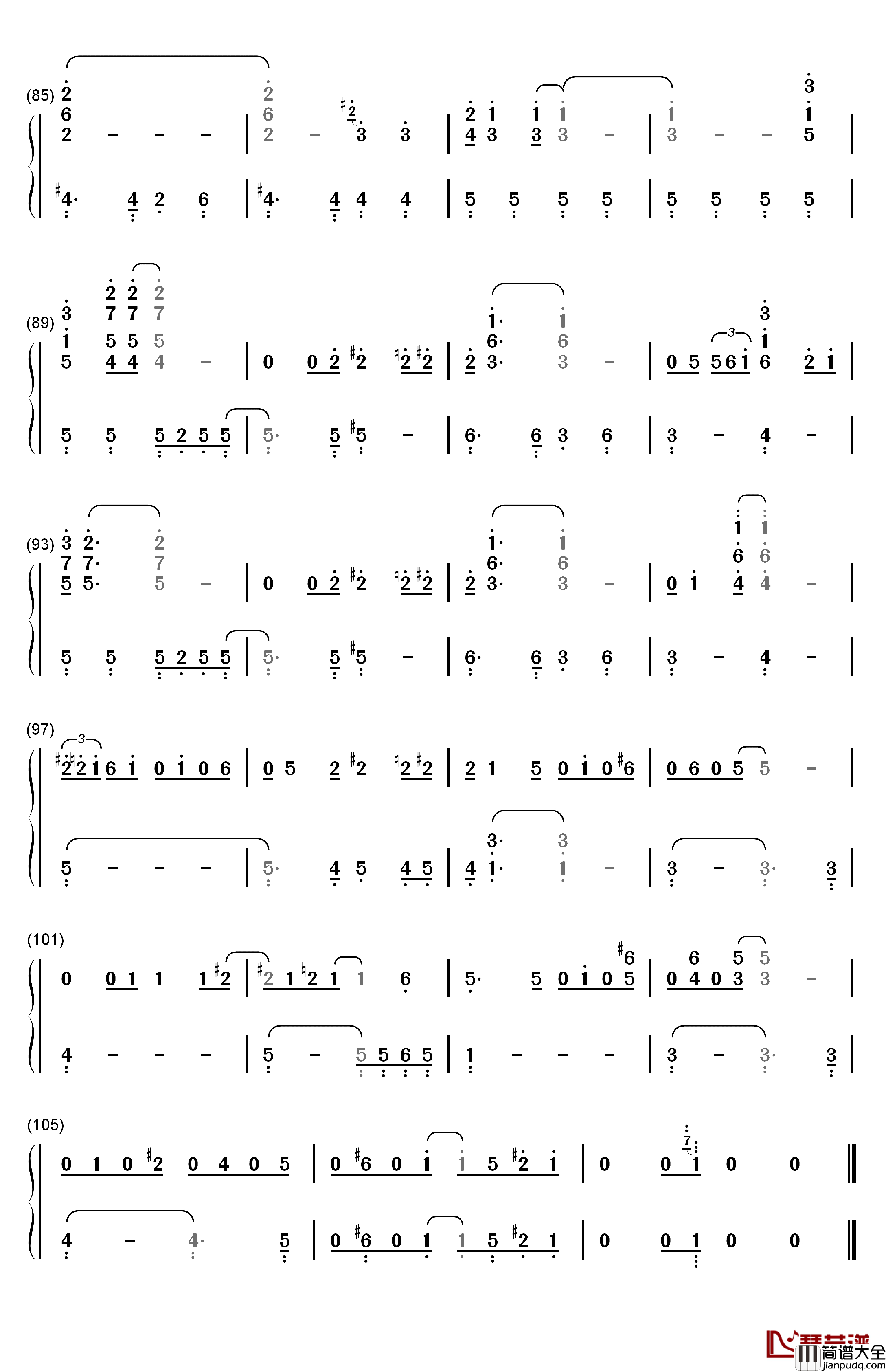 Hakuna_Matata钢琴简谱_数字双手_Elton_John