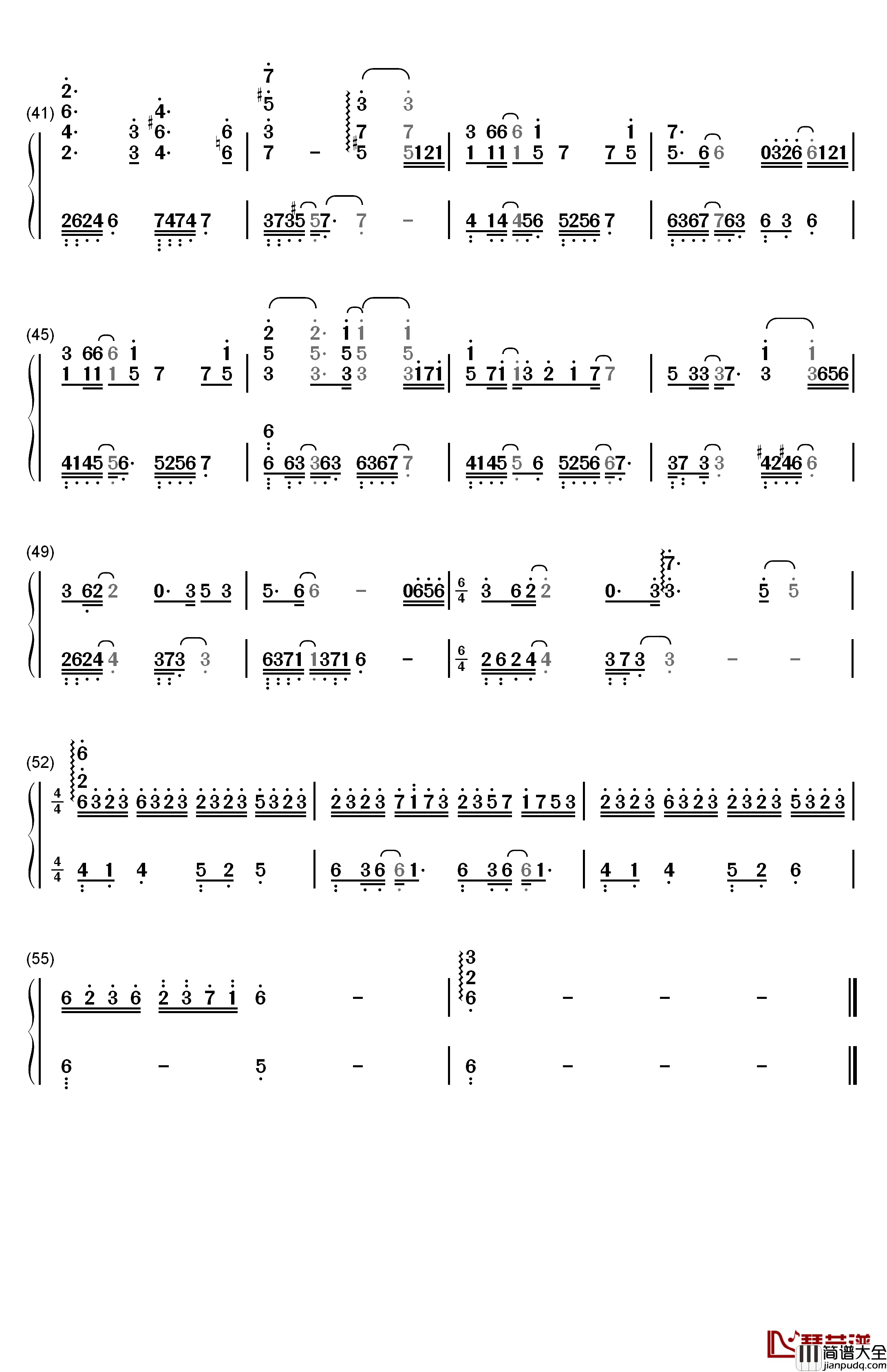 星港钢琴简谱_数字双手_奇然_小魂