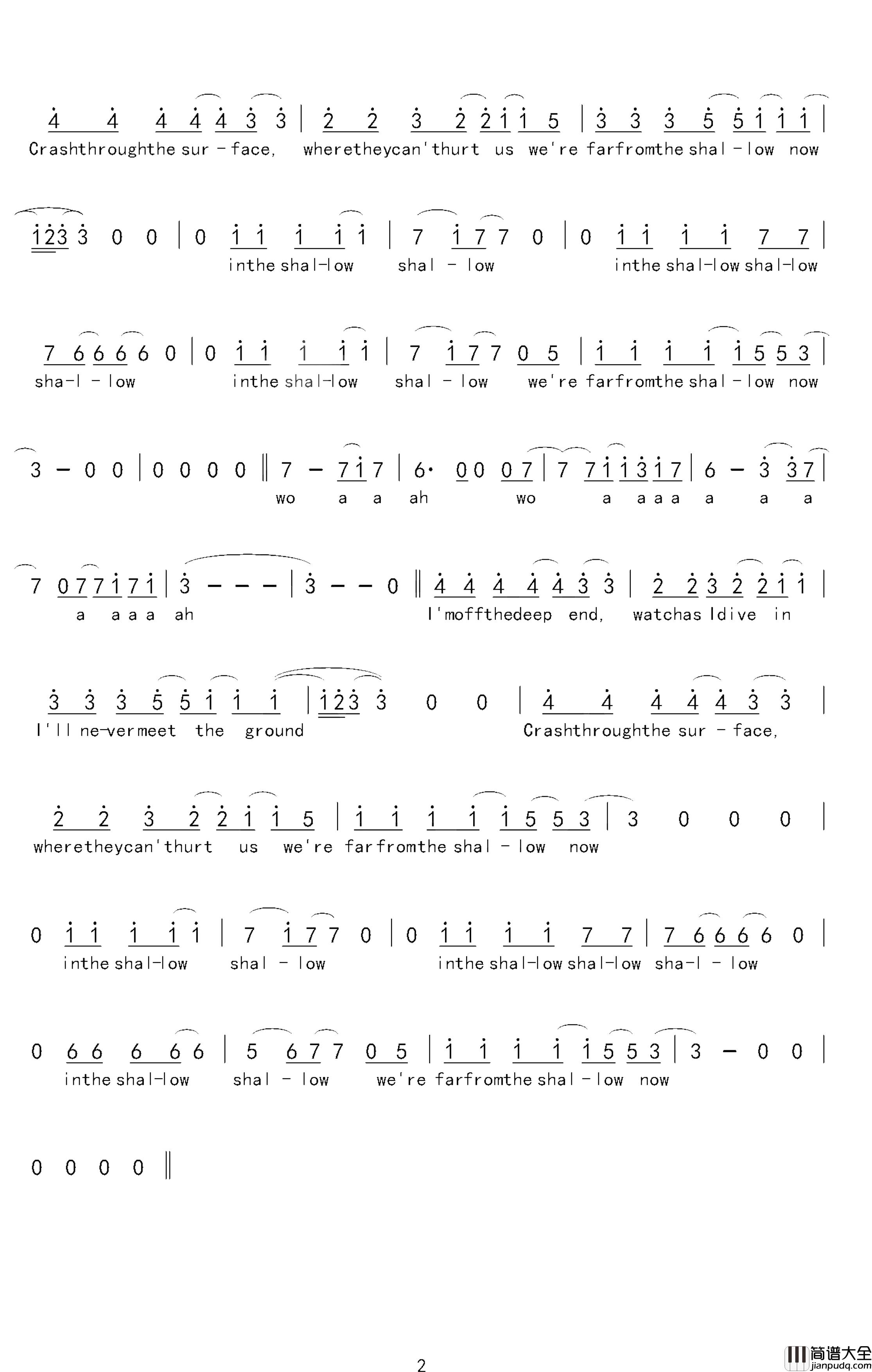 Shallow简谱_Lady_Gaga