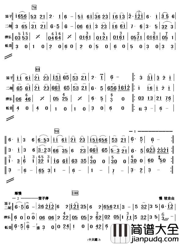 十大姐简谱_简单小民乐合奏谱