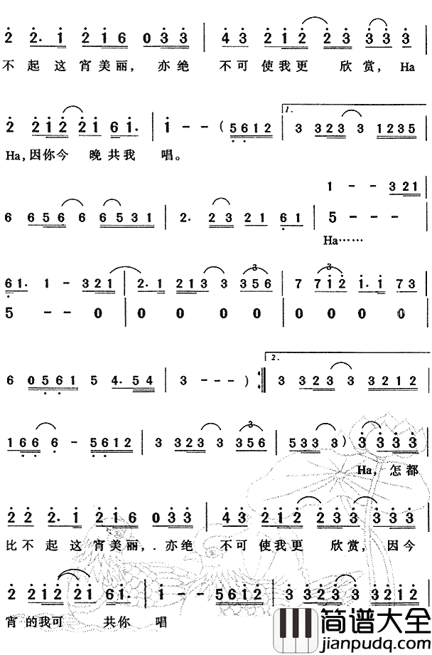 千千阙歌简谱_粤语陈慧娴