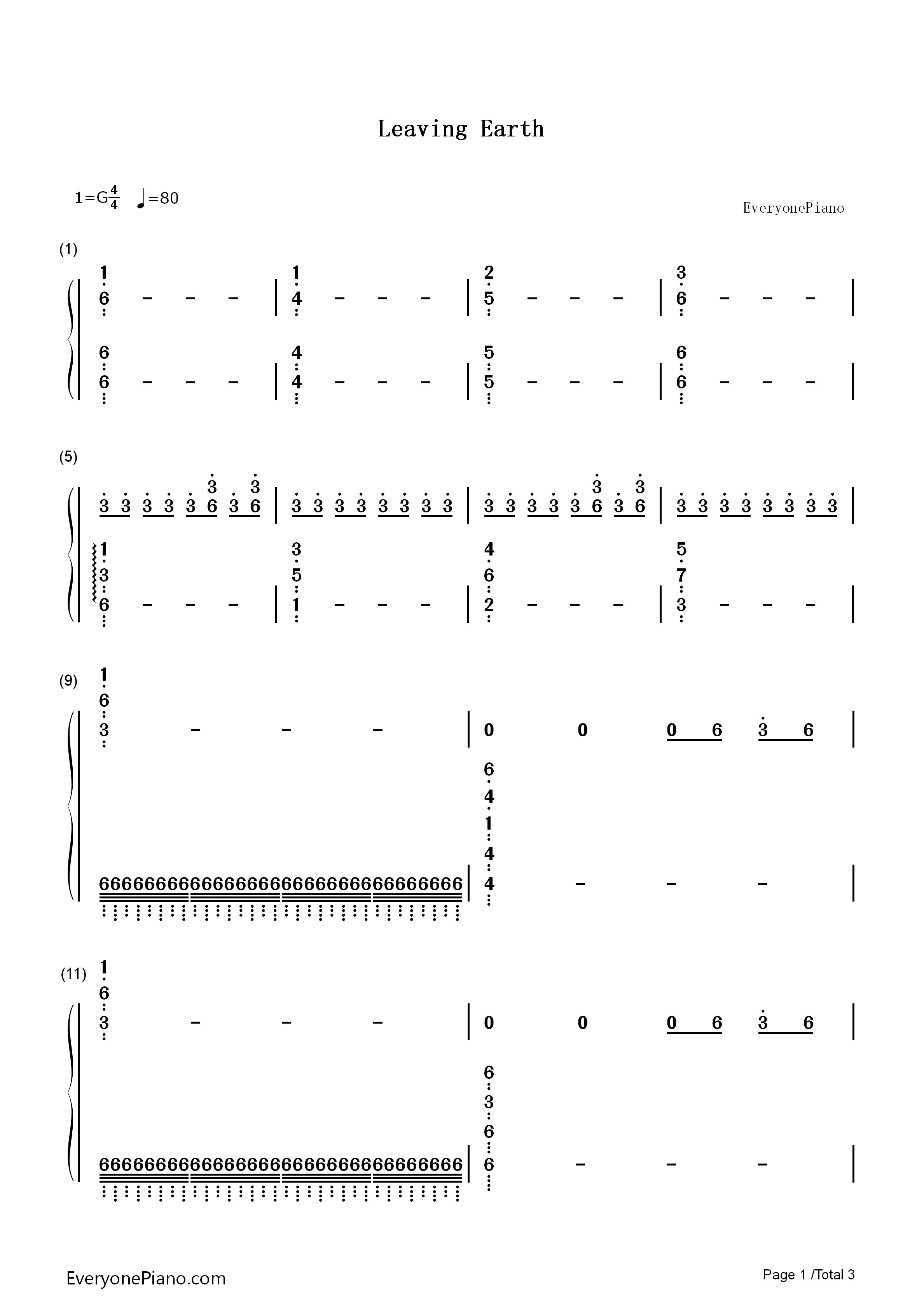 Leaving_Earth钢琴简谱_Sam_Hulick演唱