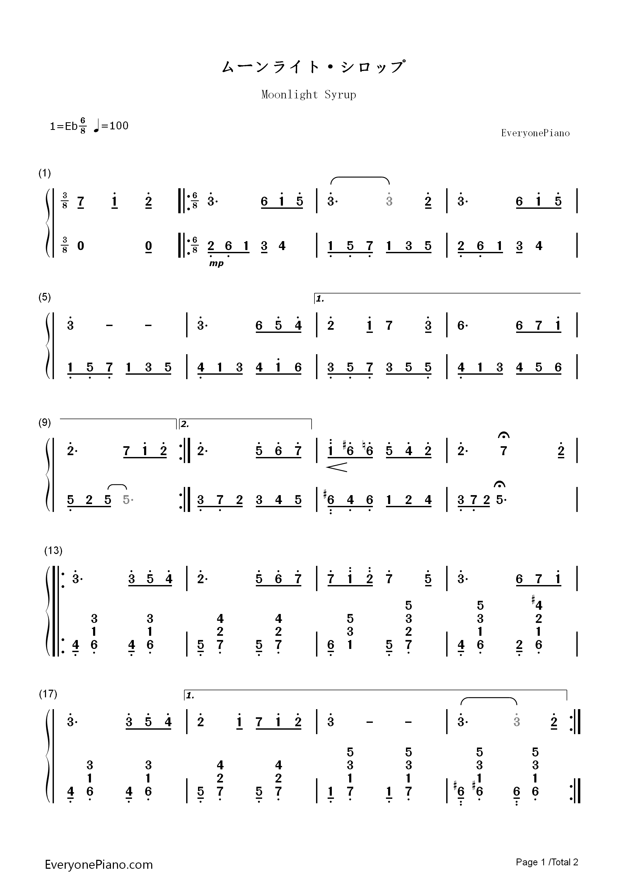 Moonlight_Syrup钢琴简谱_ALMA演唱