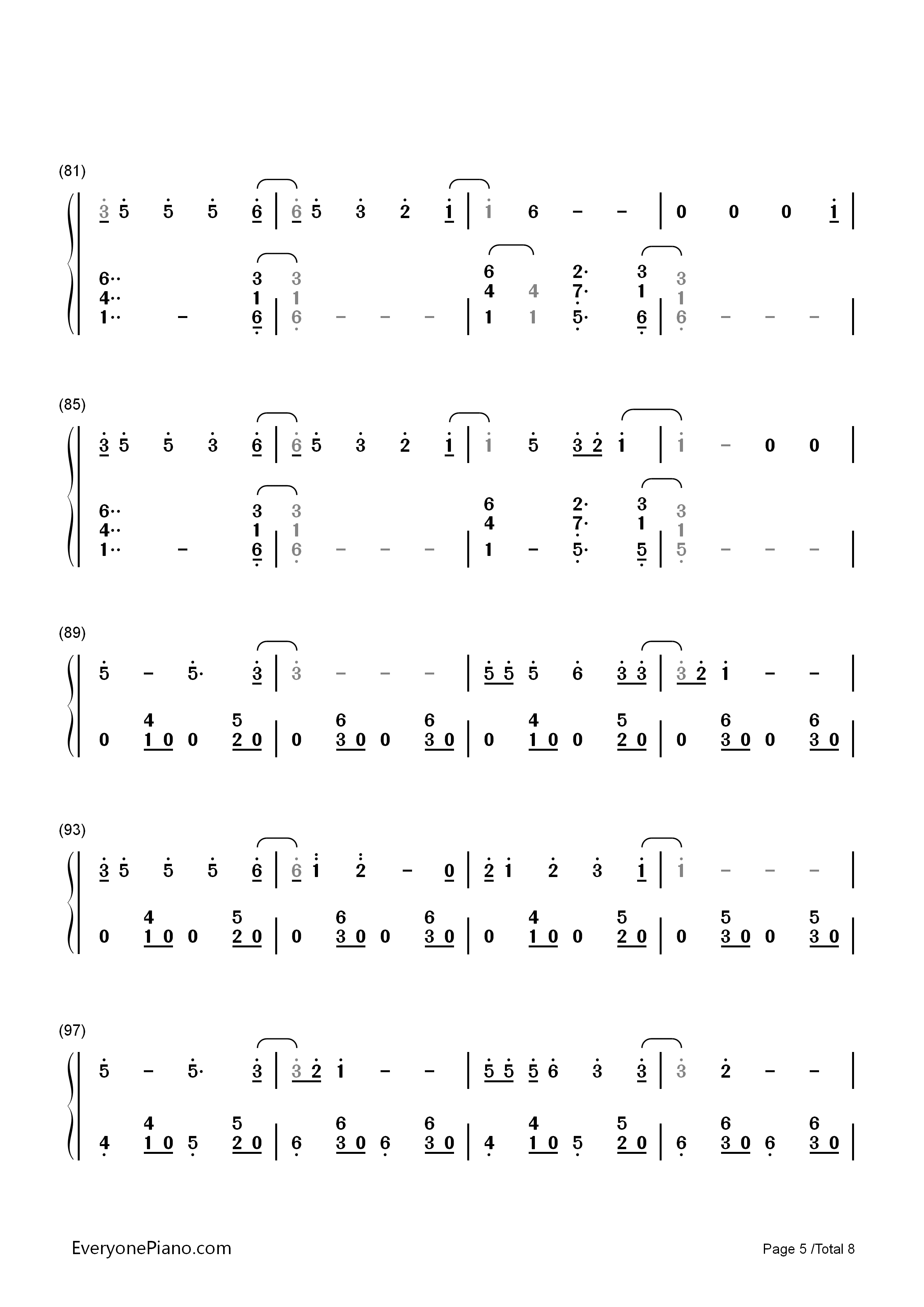 Write_On_Me钢琴简谱_Fifth_Harmony演唱