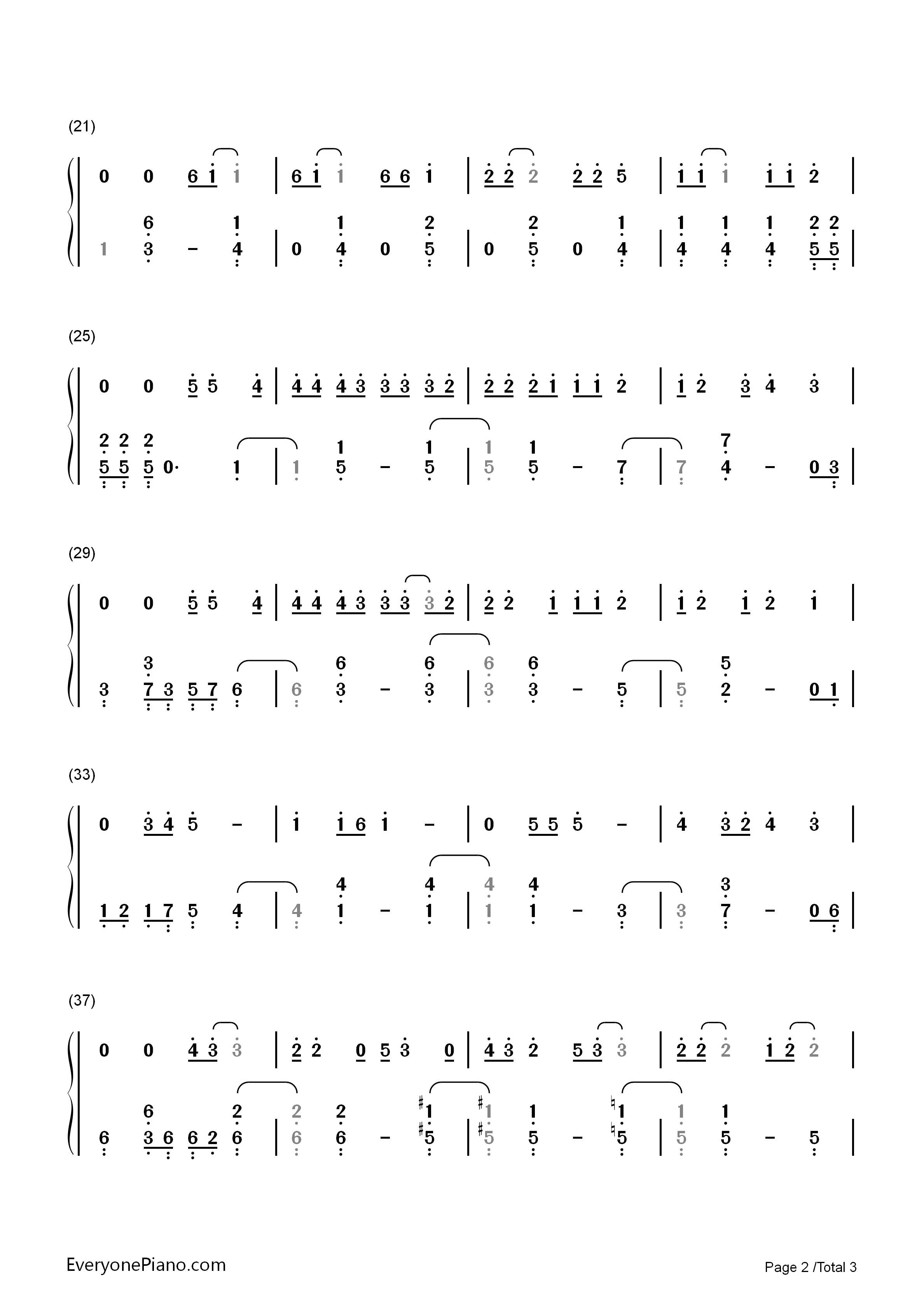 名前を呼ぶよ__简单版钢琴简谱_Luck_Life演唱