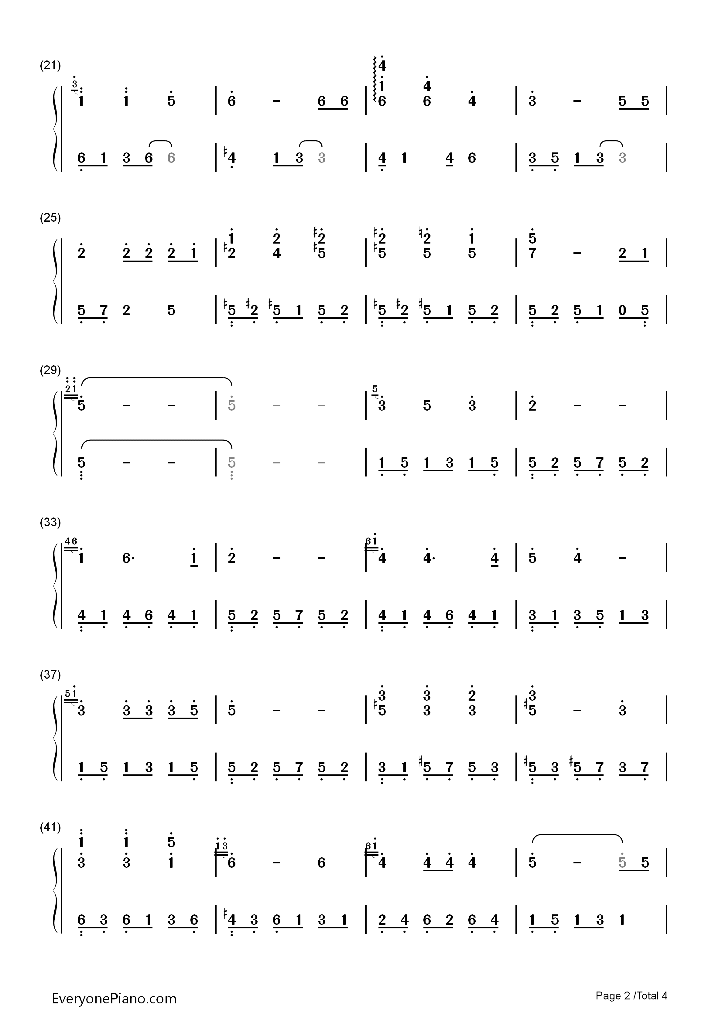 栀子花开钢琴简谱_何炅__Angela演唱