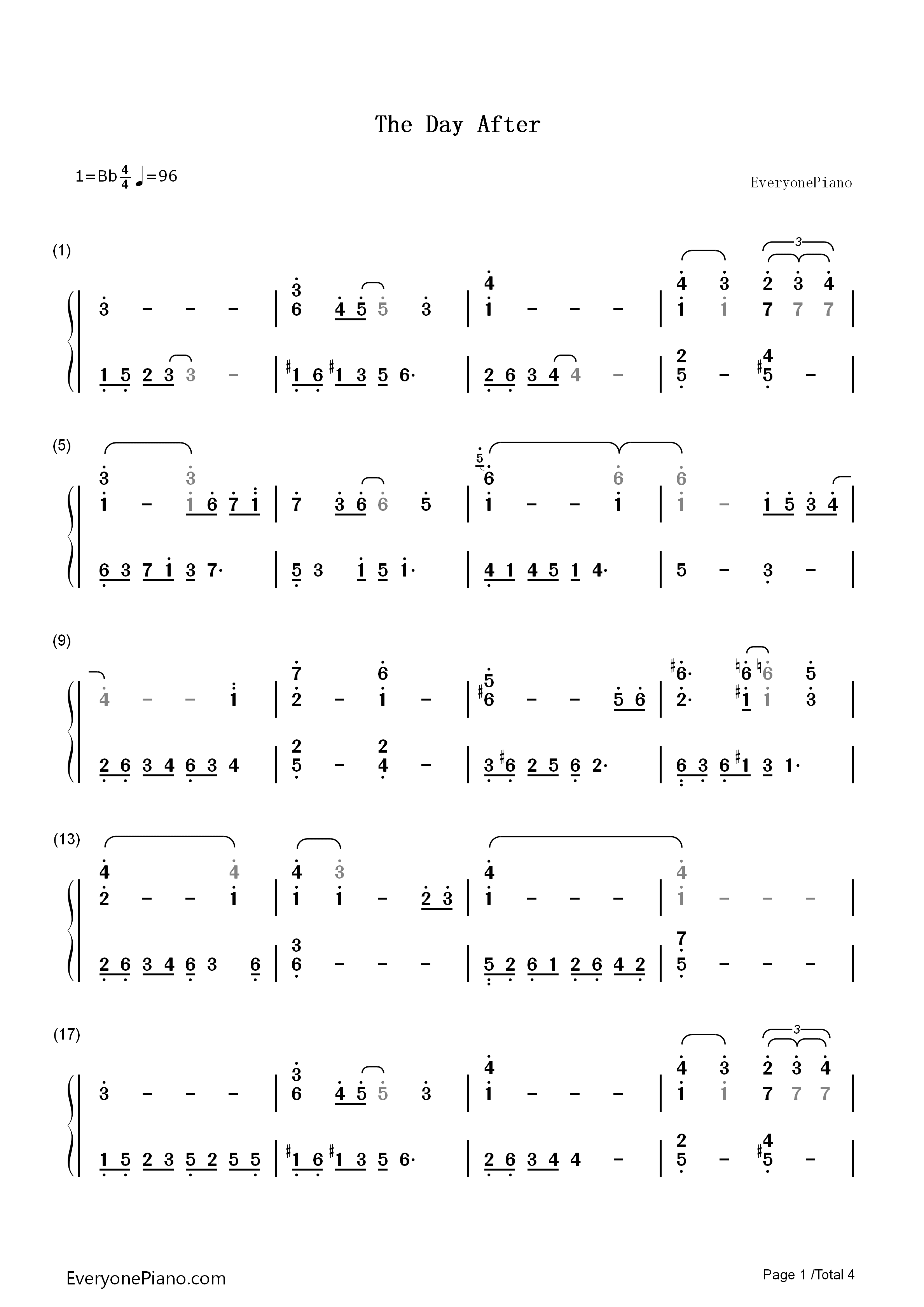 The_Day_After钢琴简谱_李闰珉演唱