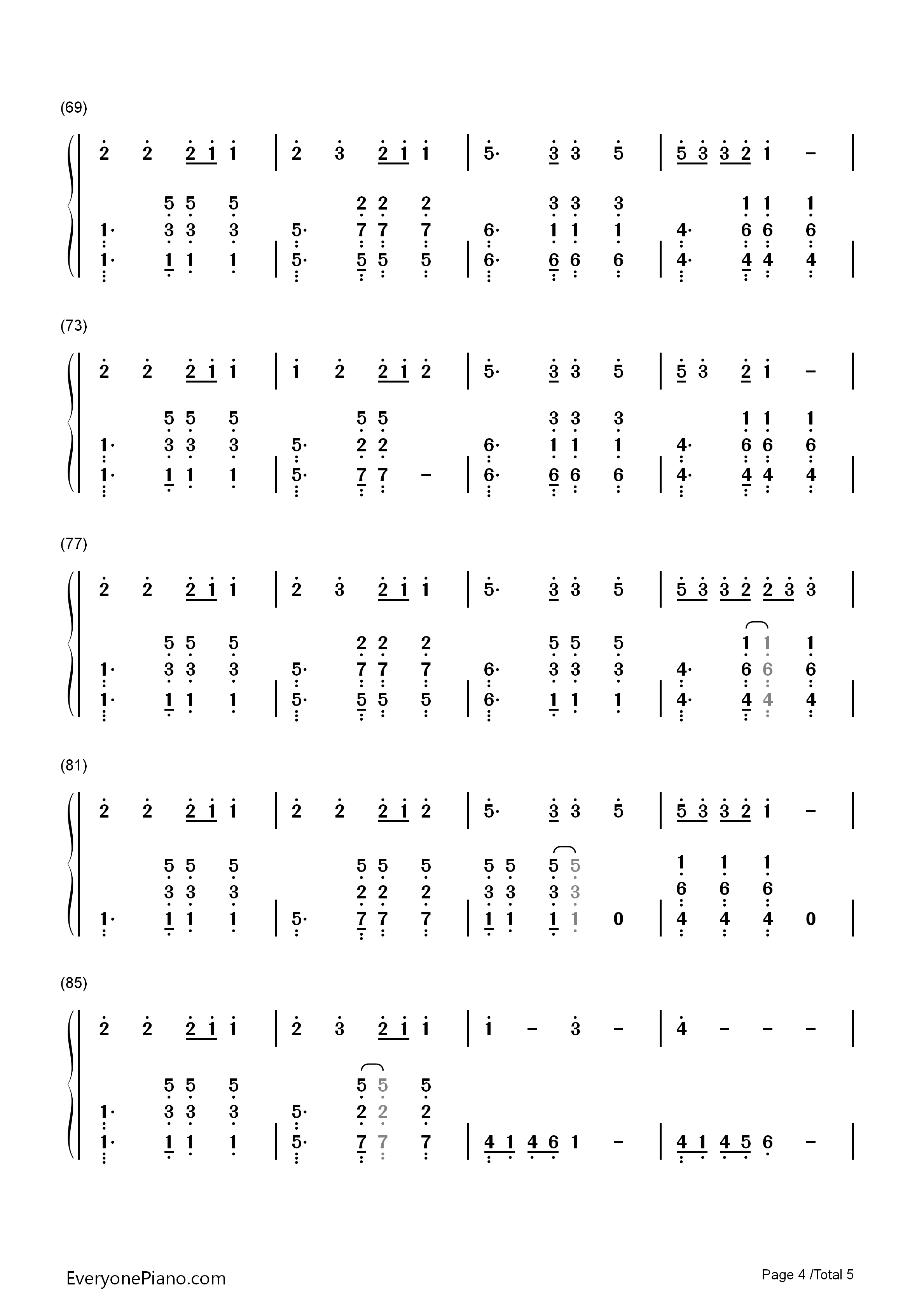 Fly钢琴简谱_Avril_Lavigne演唱