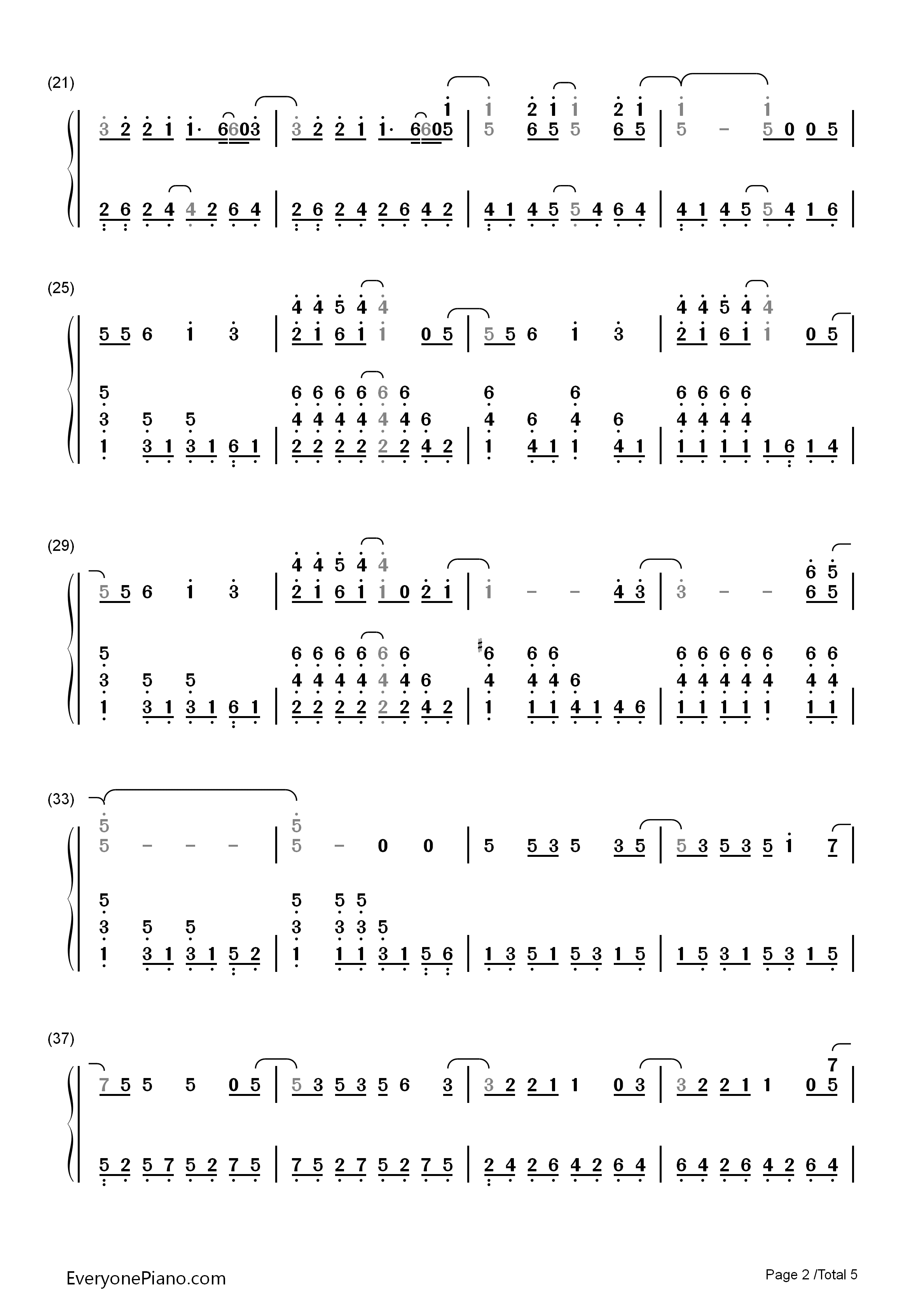 Feels_Like_Summer钢琴简谱_Tim_Wheeler演唱