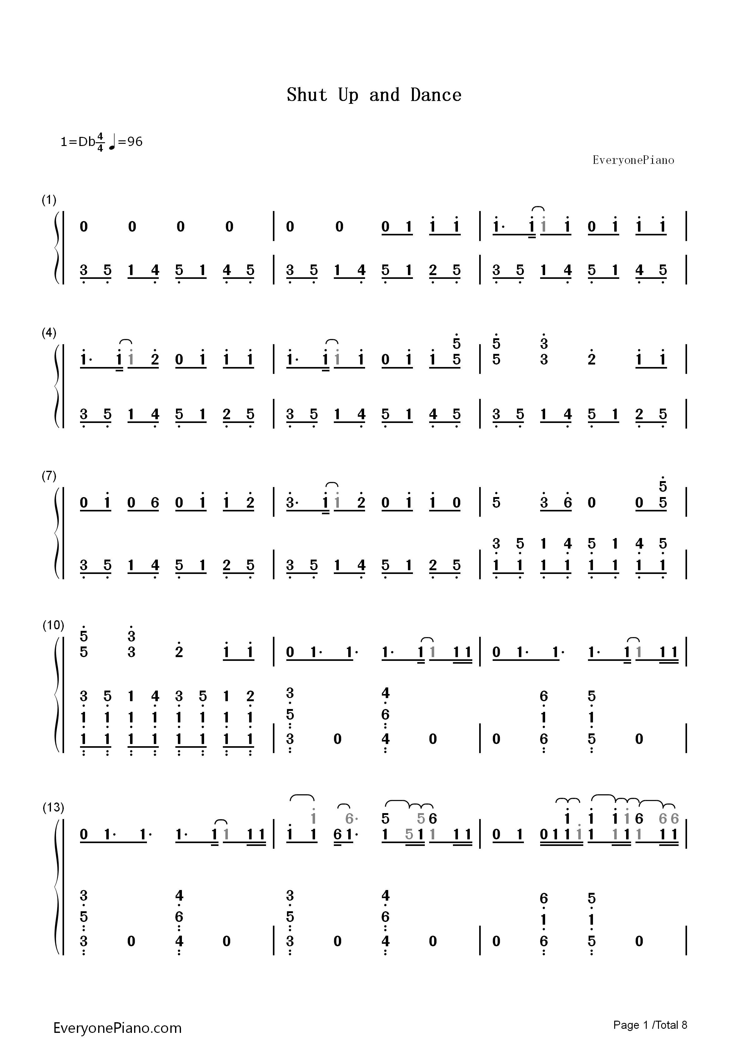 Shut_Up_and_Dance钢琴简谱_Walk_the_Moon演唱