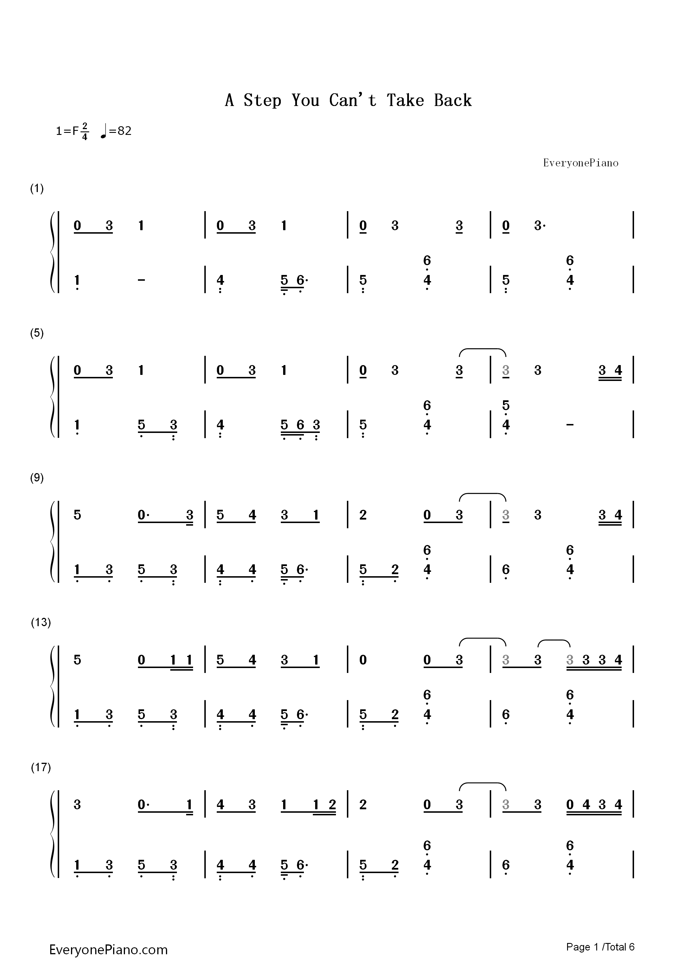 A_Step_You_Can't_Take_Back钢琴简谱_Keira_Knightley演唱