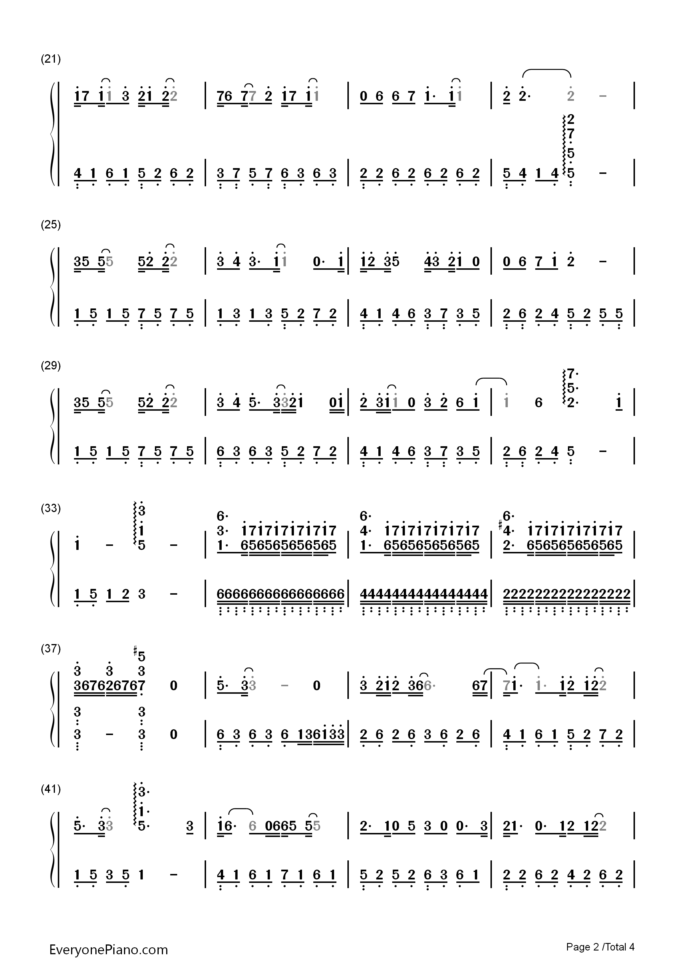 一念之间钢琴简谱_张杰__莫文蔚演唱