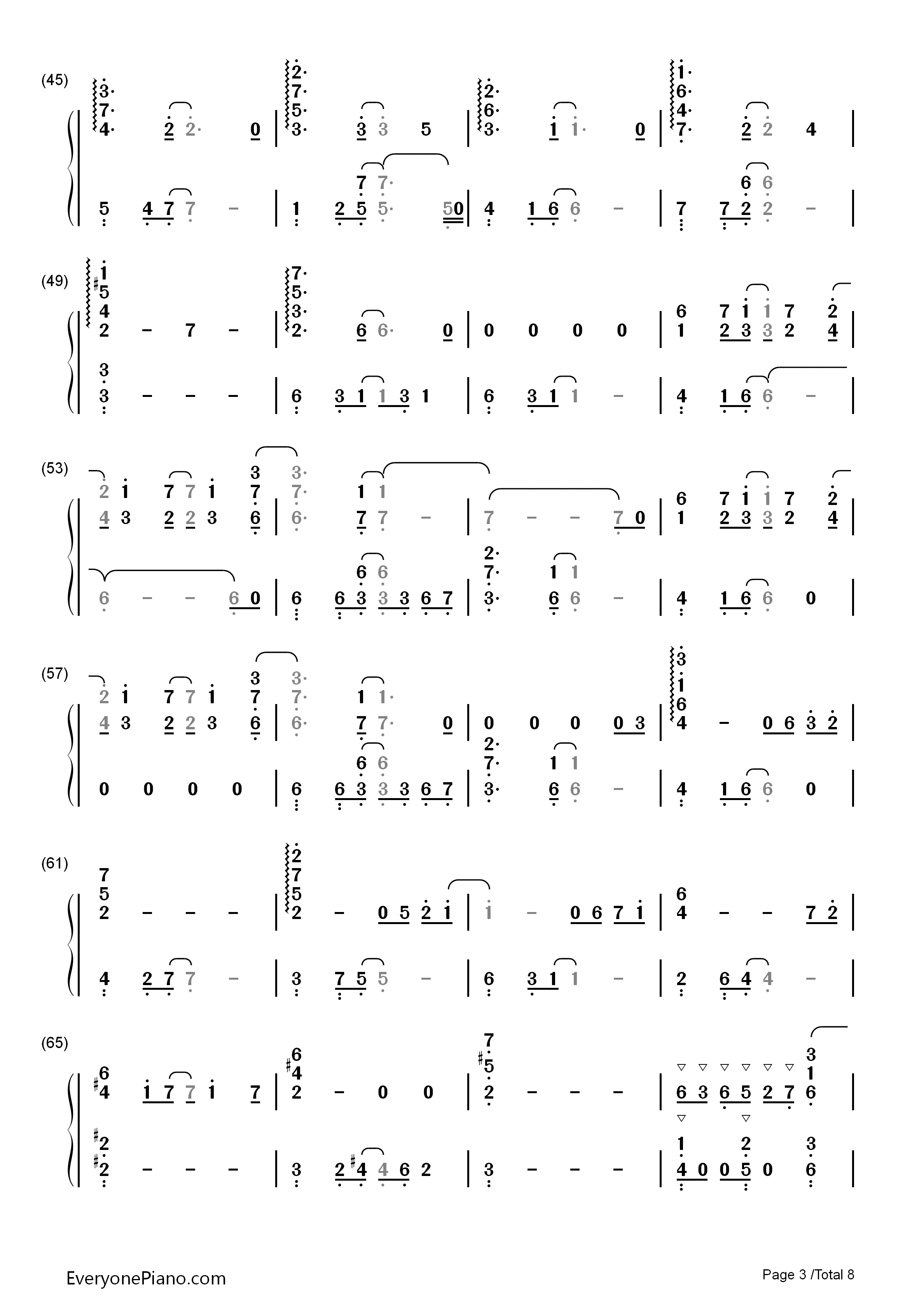 风之旅钢琴简谱_西村由纪江演唱