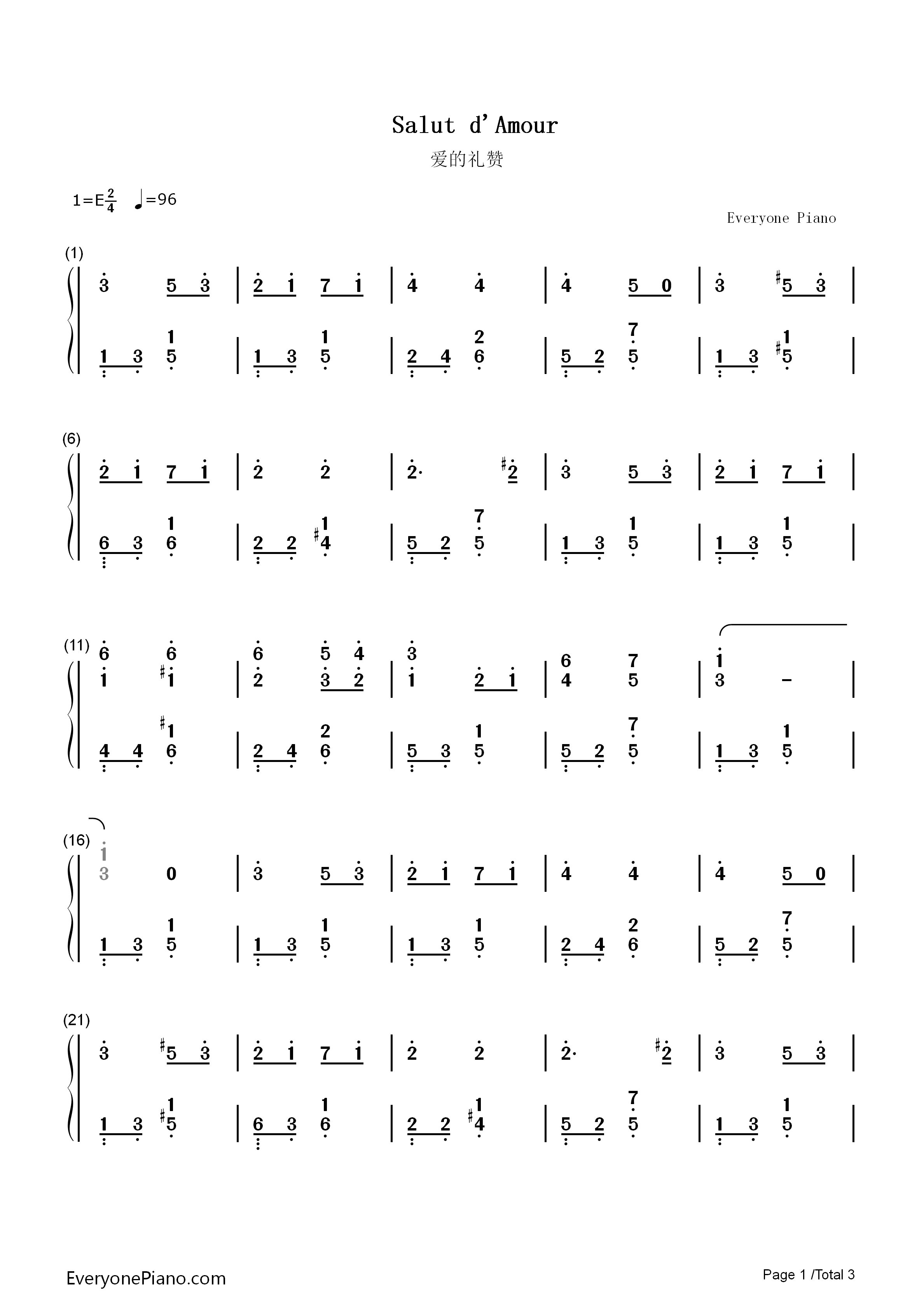 爱的礼赞钢琴简谱_爱德华•埃尔加演唱