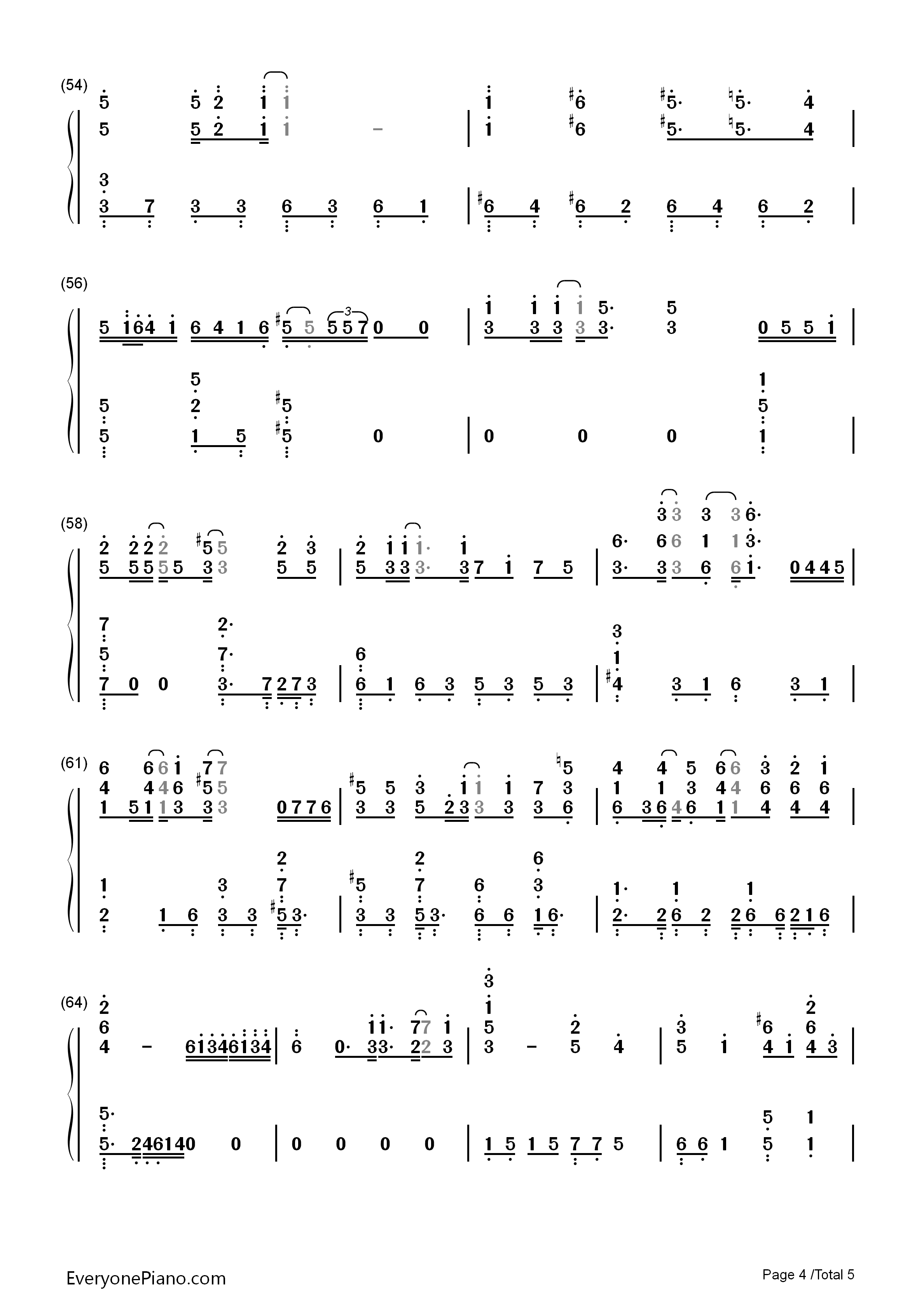 那些年钢琴简谱_胡夏__九把刀演唱