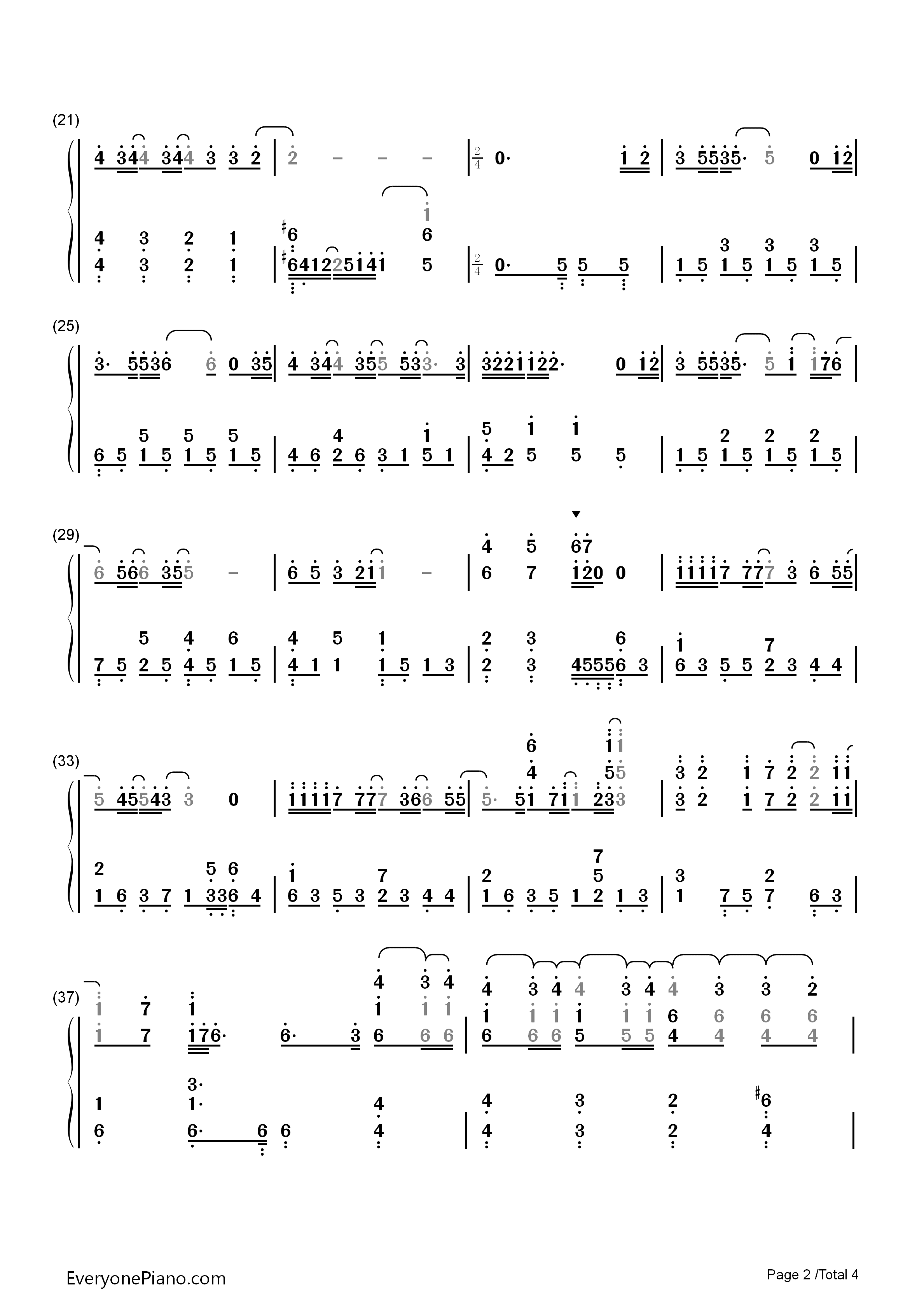 There_You'll_Be钢琴简谱_Faith_Hill演唱