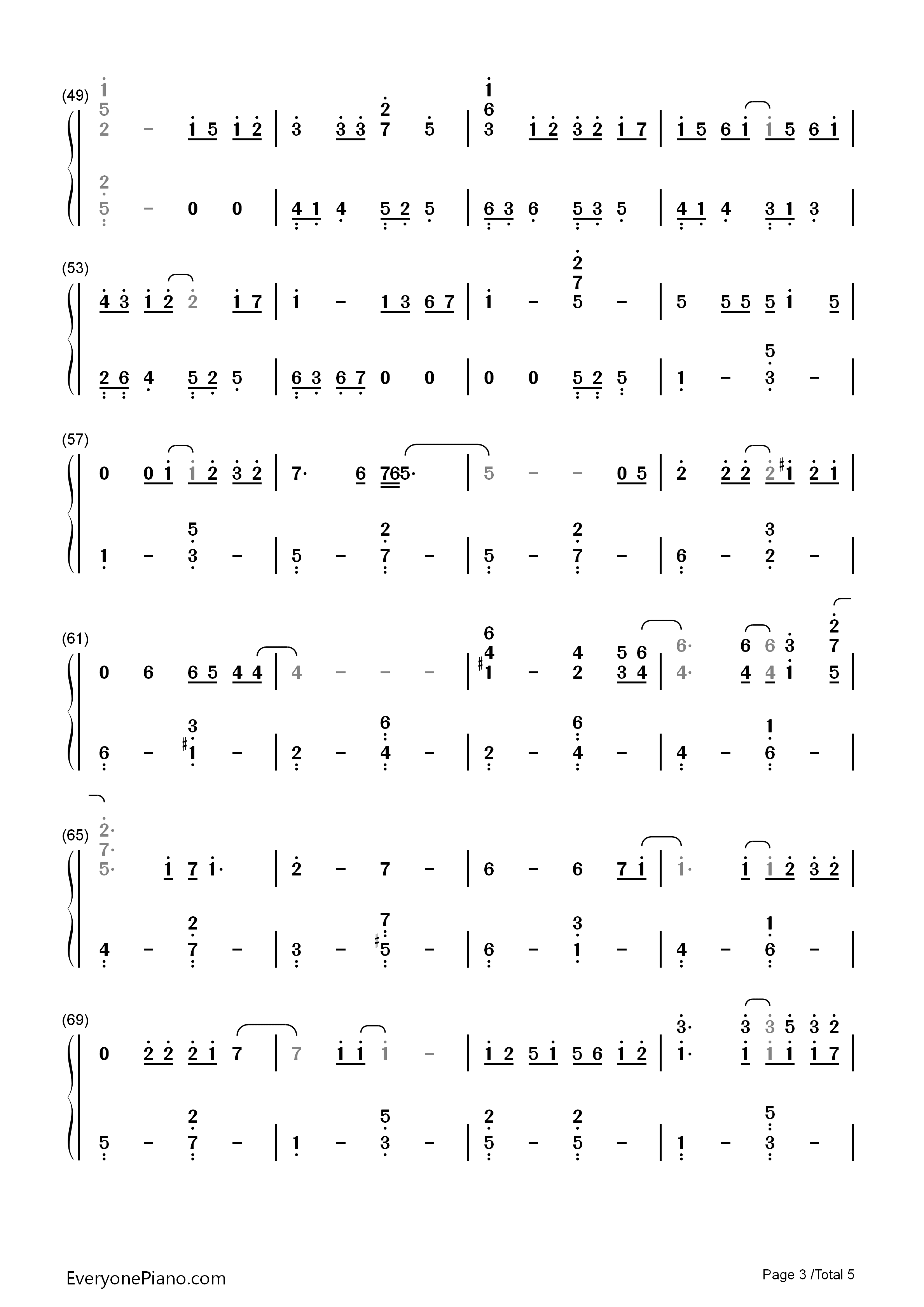 很爱很爱你钢琴简谱_刘若英演唱