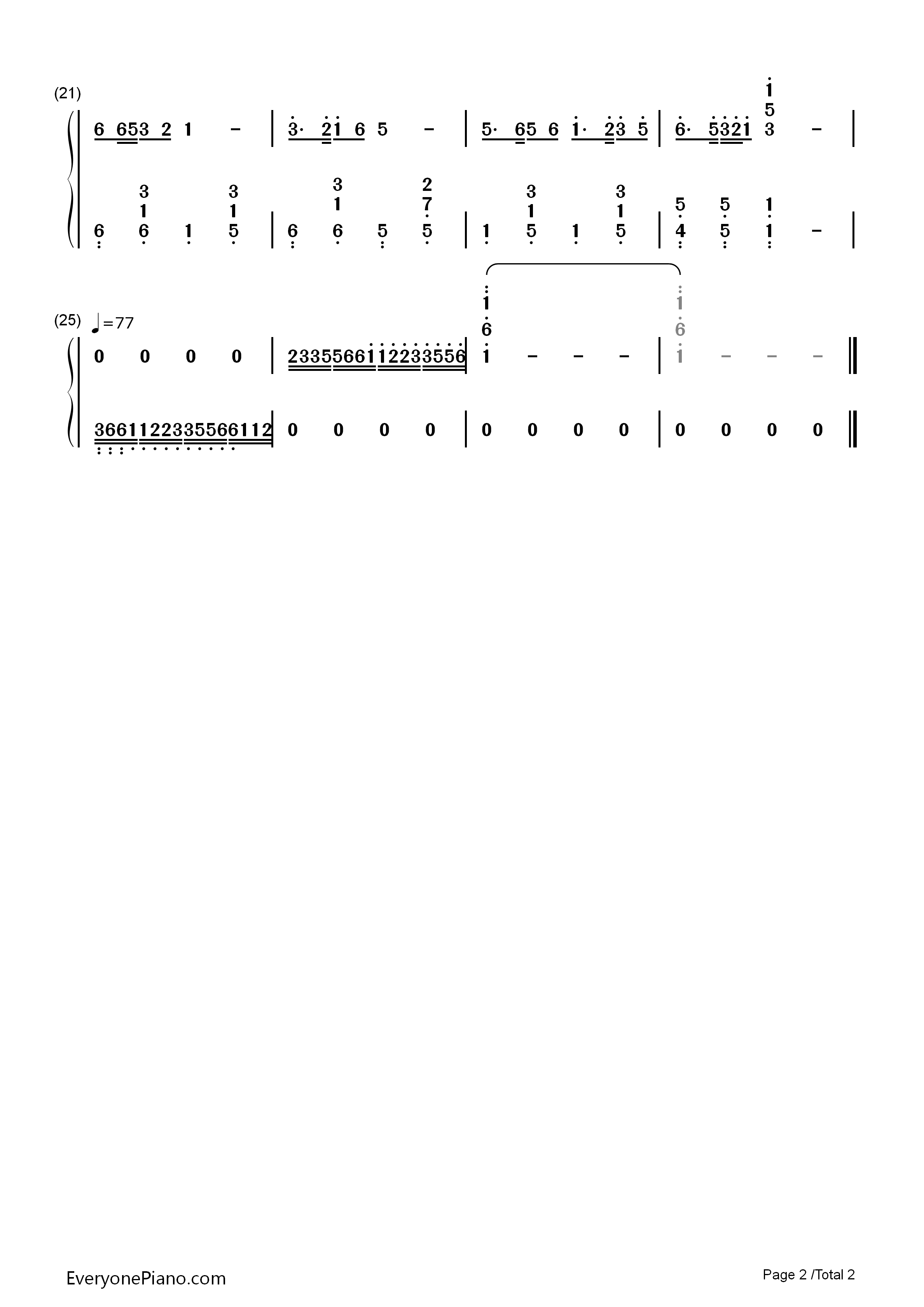 沧海一声笑钢琴简谱_黄沾演唱