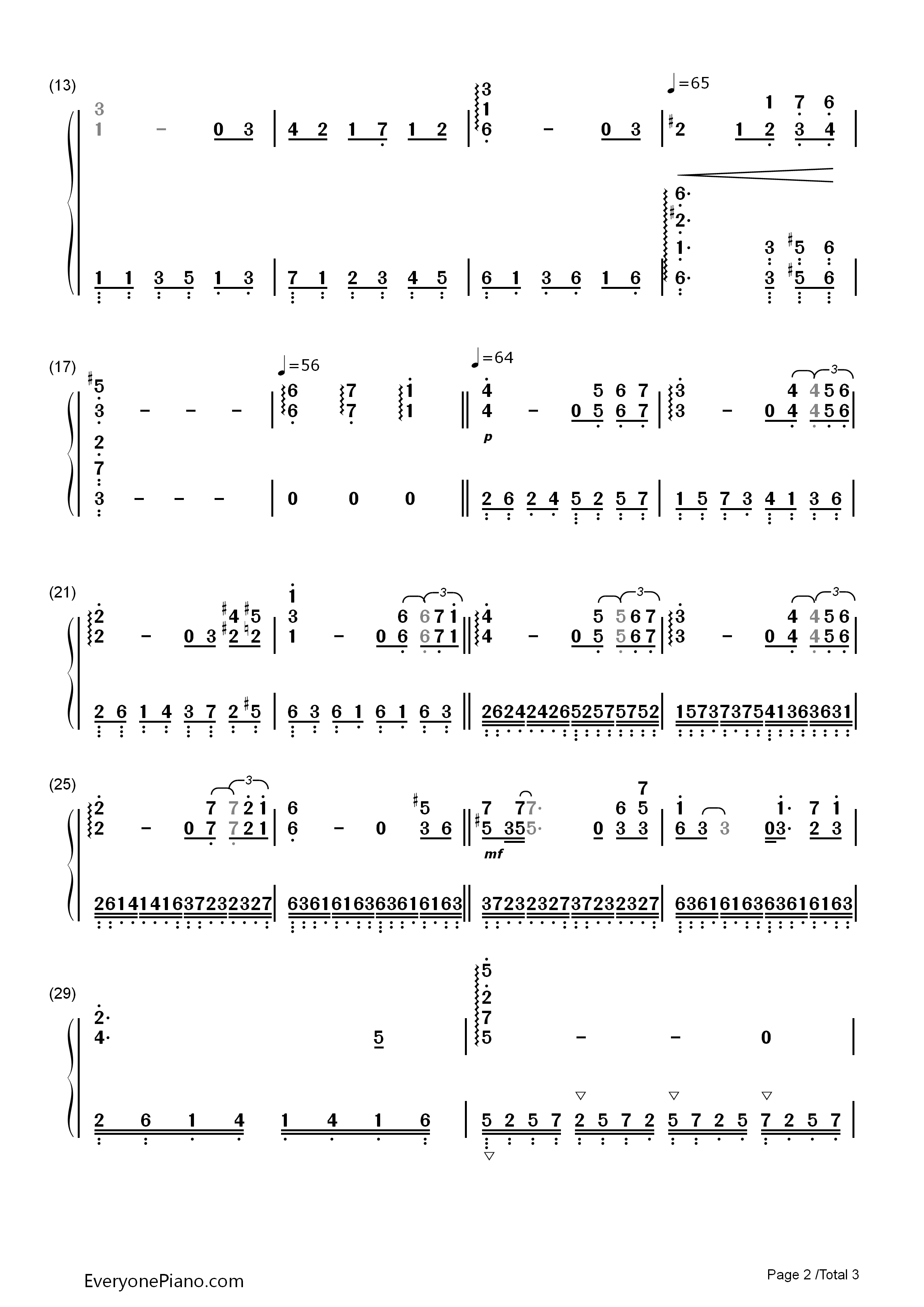 落叶_Les_Feuilles_Mortes钢琴简谱_理查德克莱德曼演唱