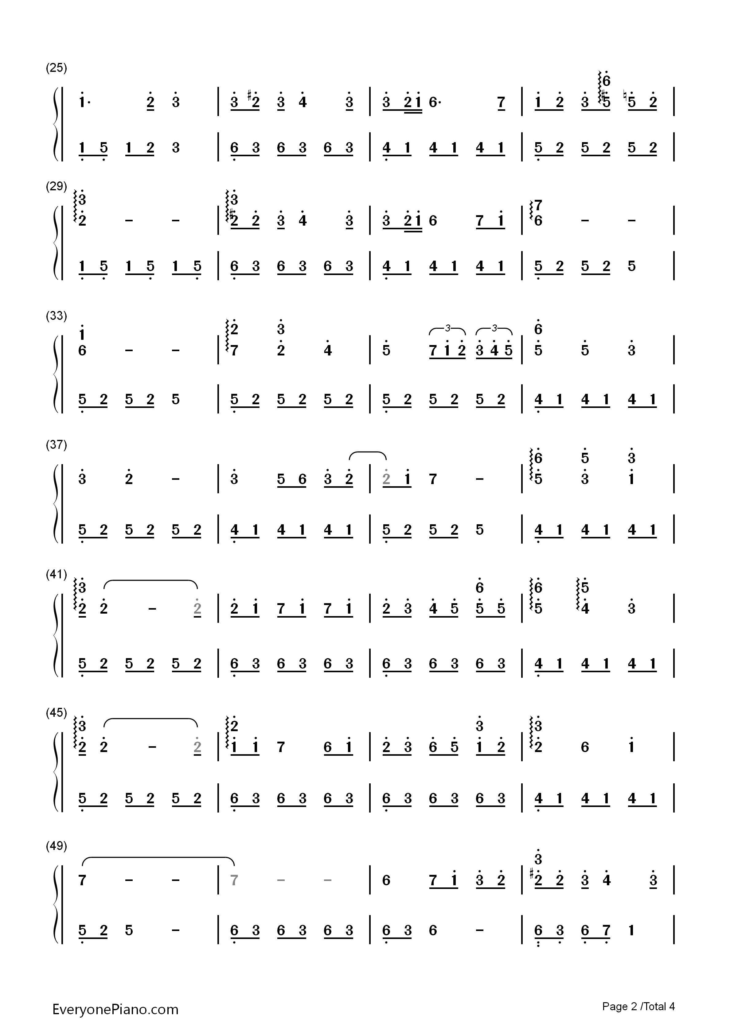 Wherever钢琴简谱_Yulia演唱