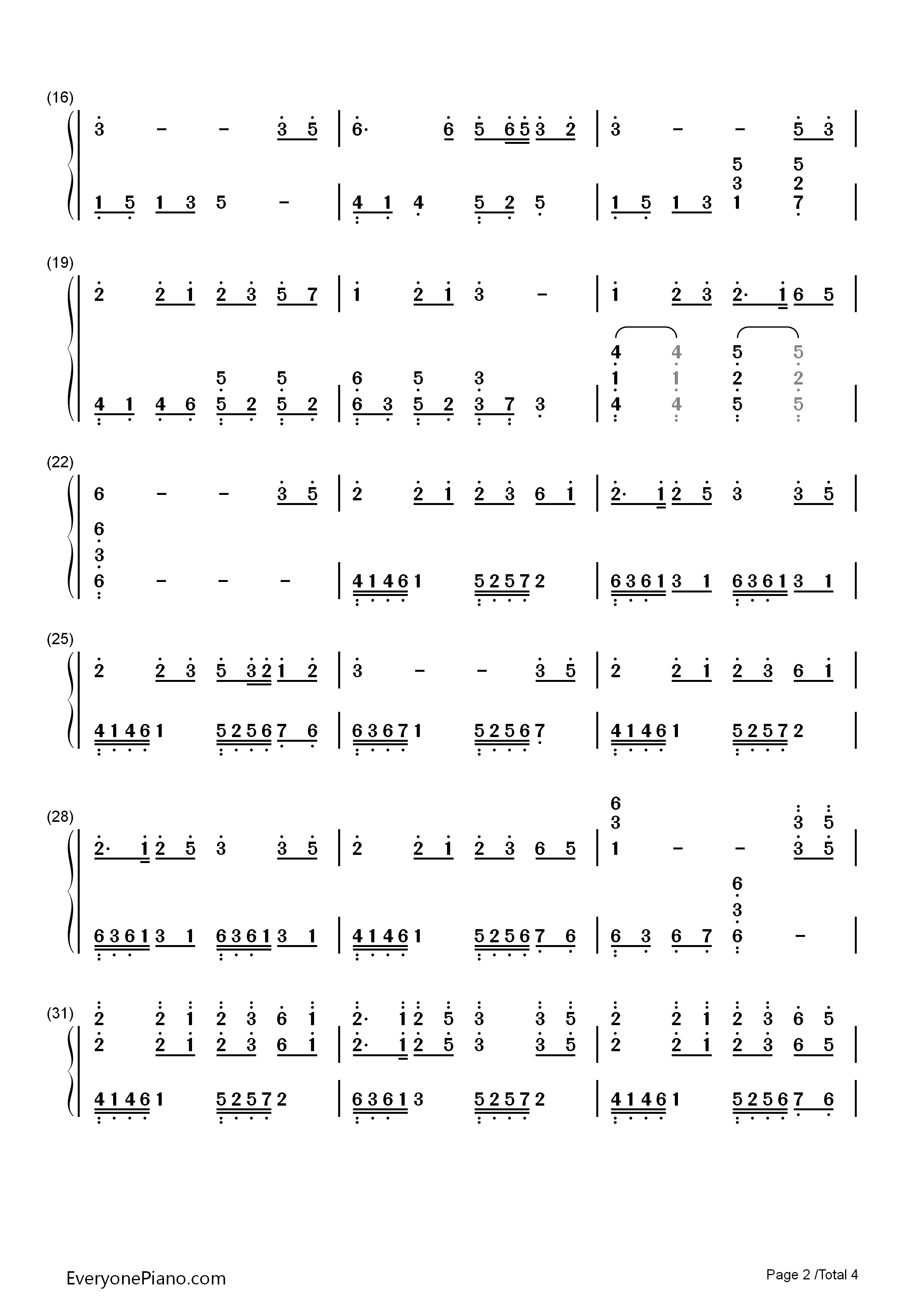 梦与叶樱钢琴简谱_初音ミク演唱