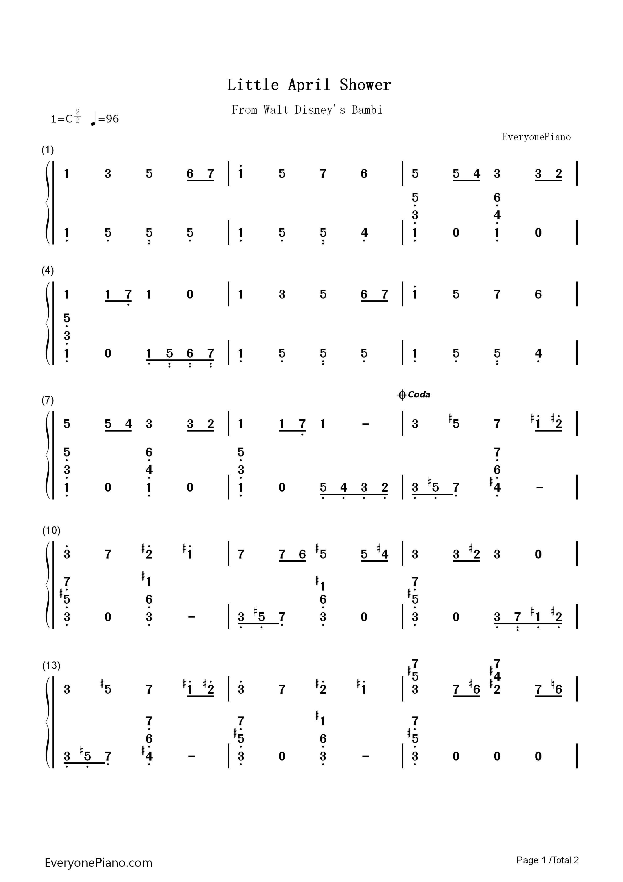 Little_April_Shower钢琴简谱_Frank_Churchill演唱