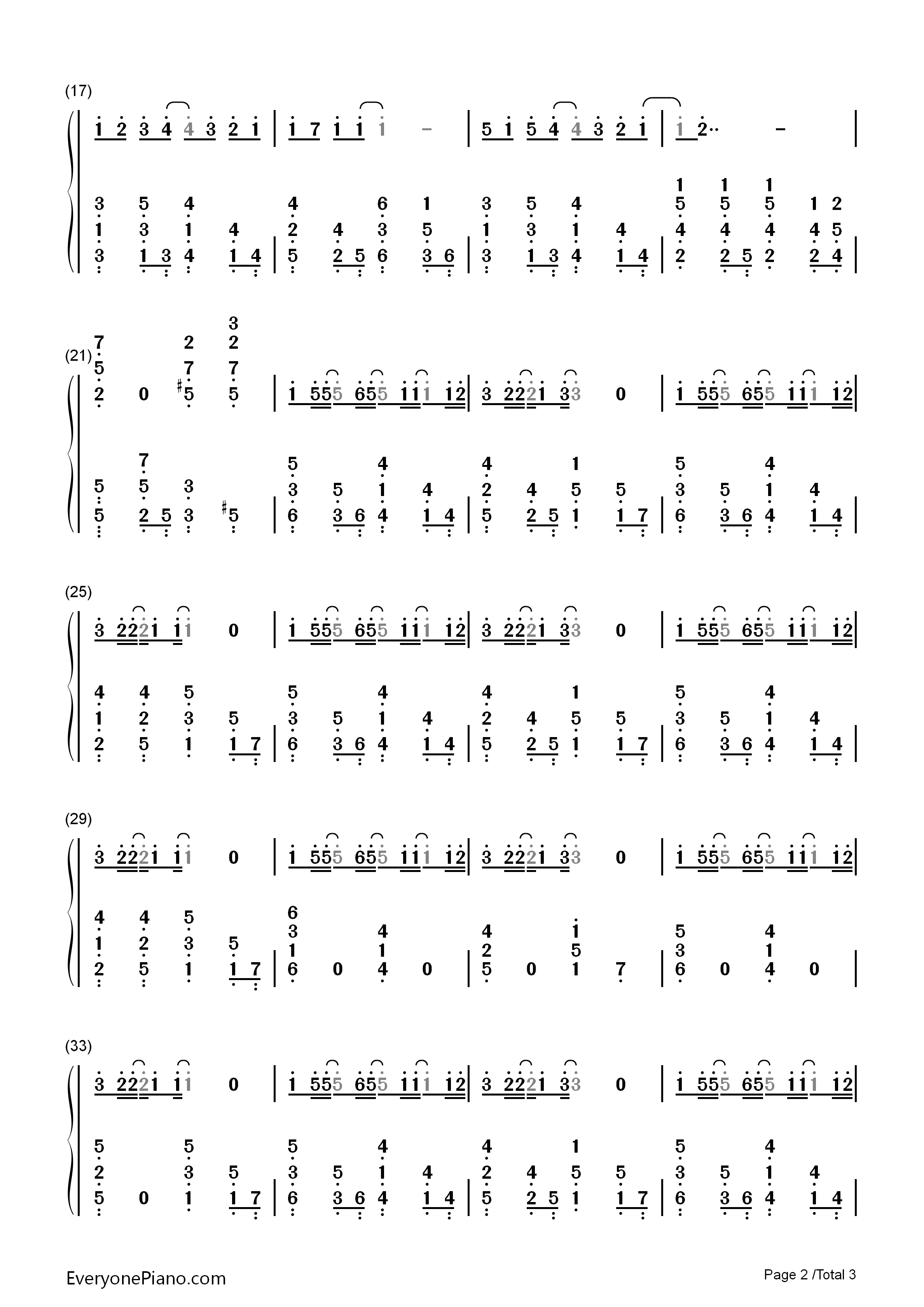 不变的永恒钢琴简谱_奥华子演唱