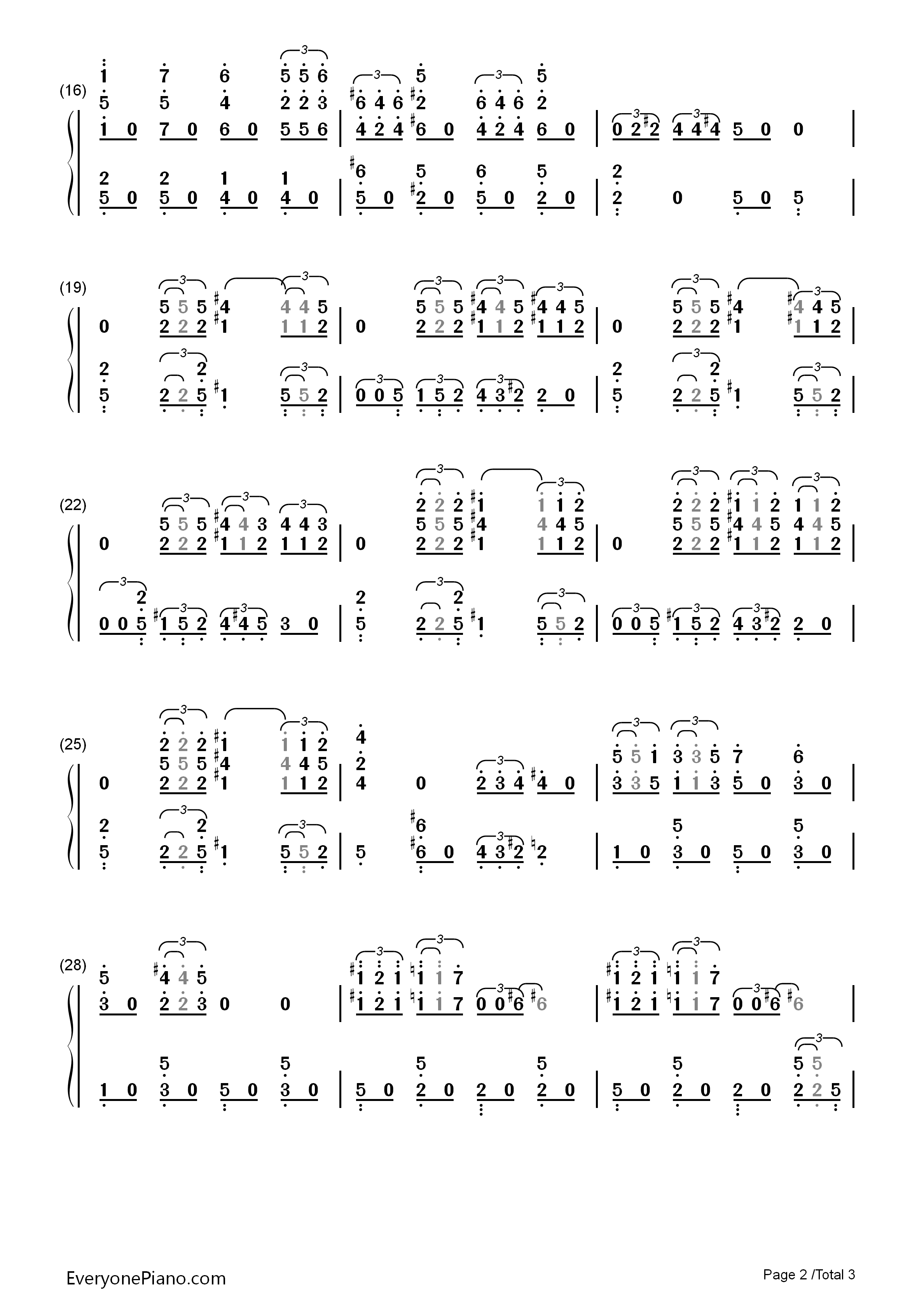 やってみよう钢琴简谱_川田瑠夏演唱