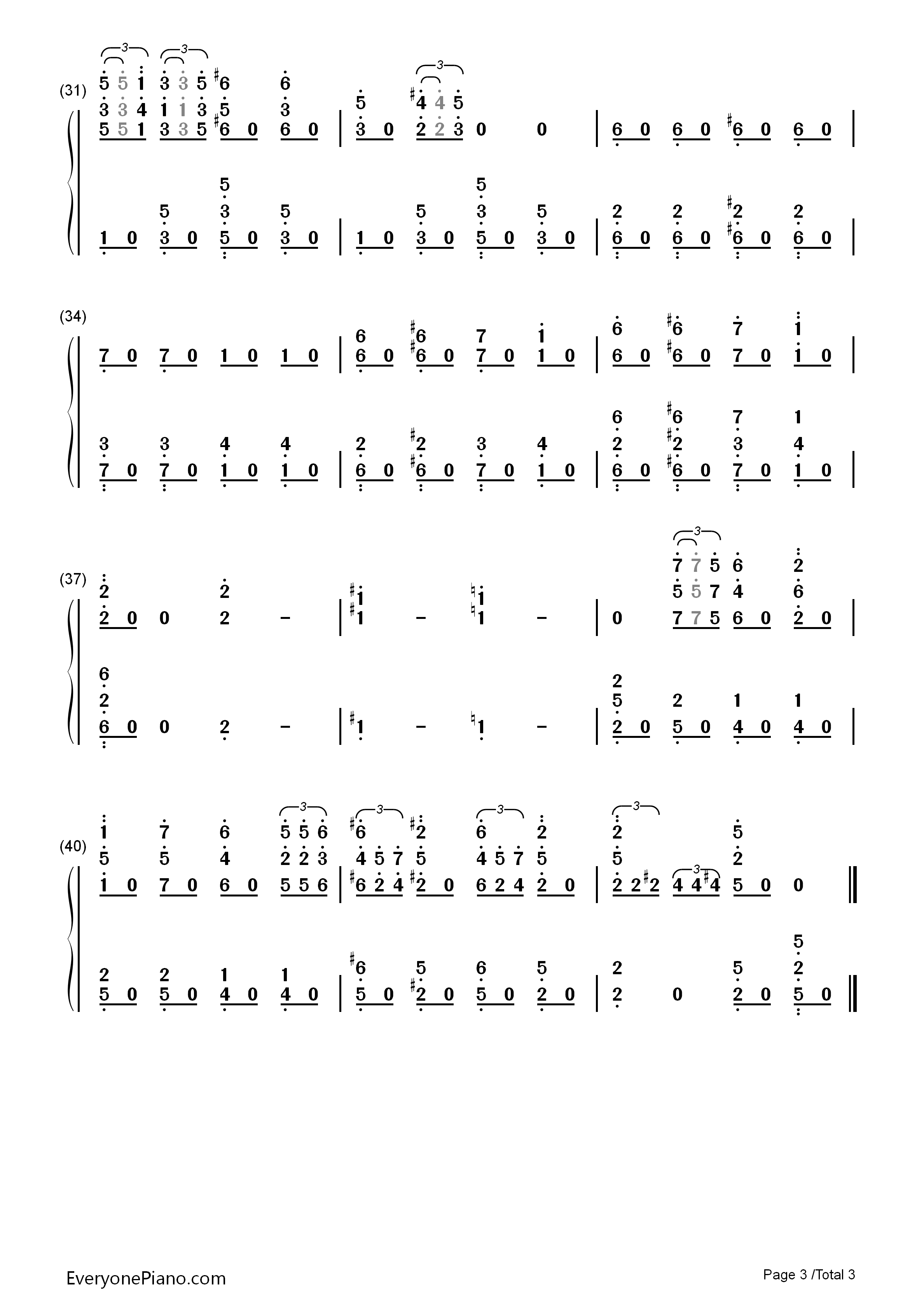 やってみよう钢琴简谱_川田瑠夏演唱