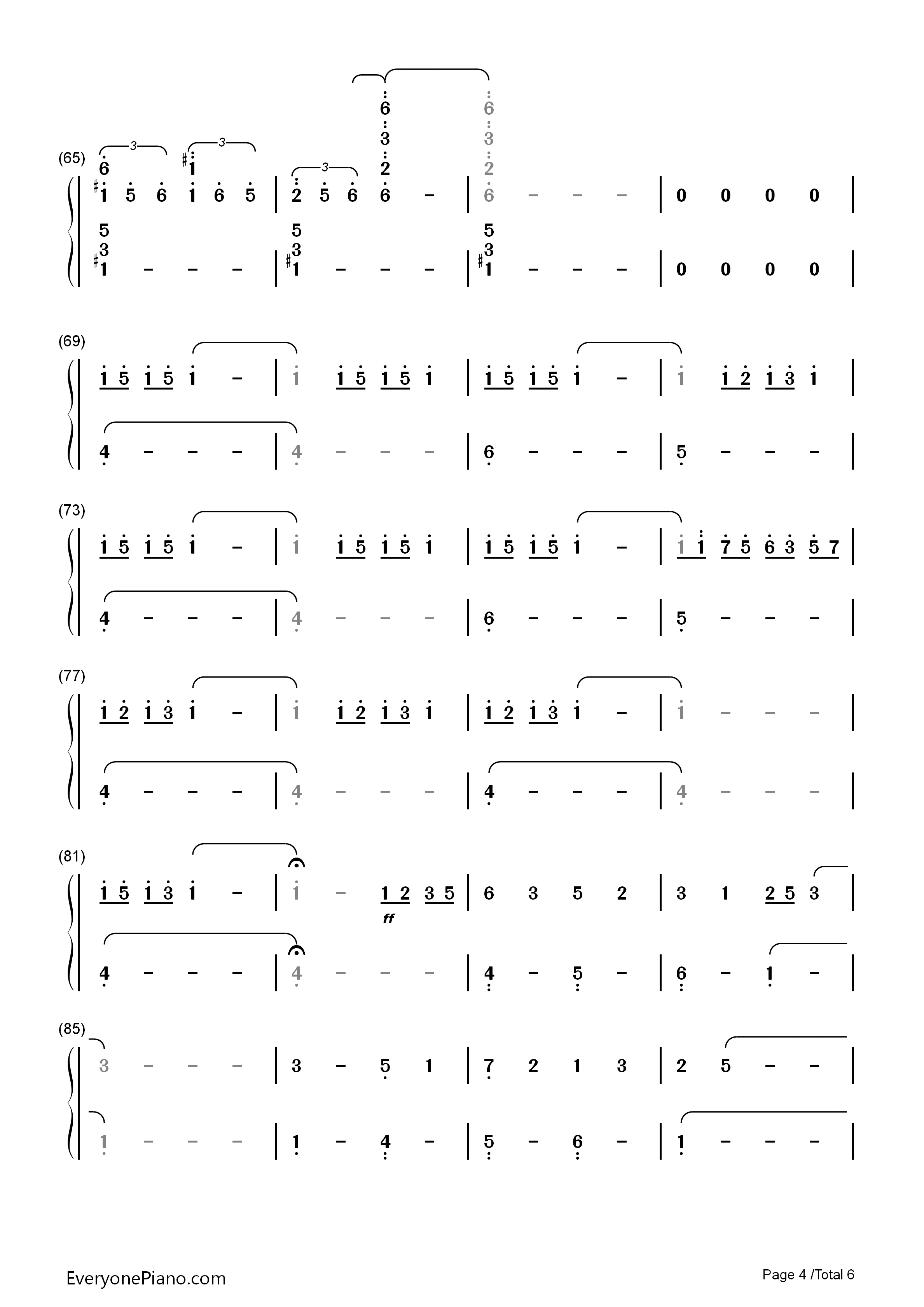 三葉のテーマ钢琴简谱_RADWIMPS演唱