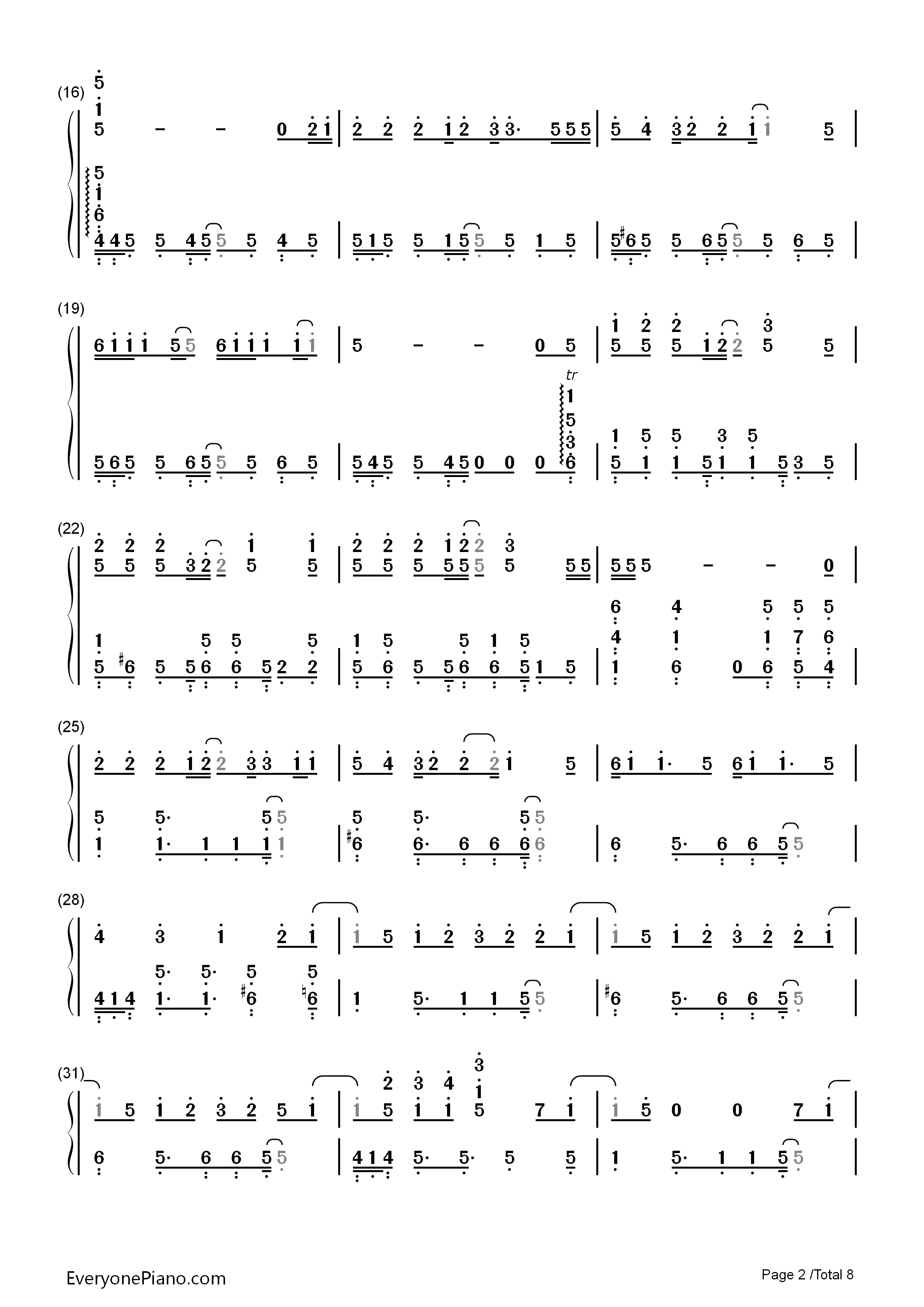 From_Y_to_Y钢琴简谱_初音ミク演唱