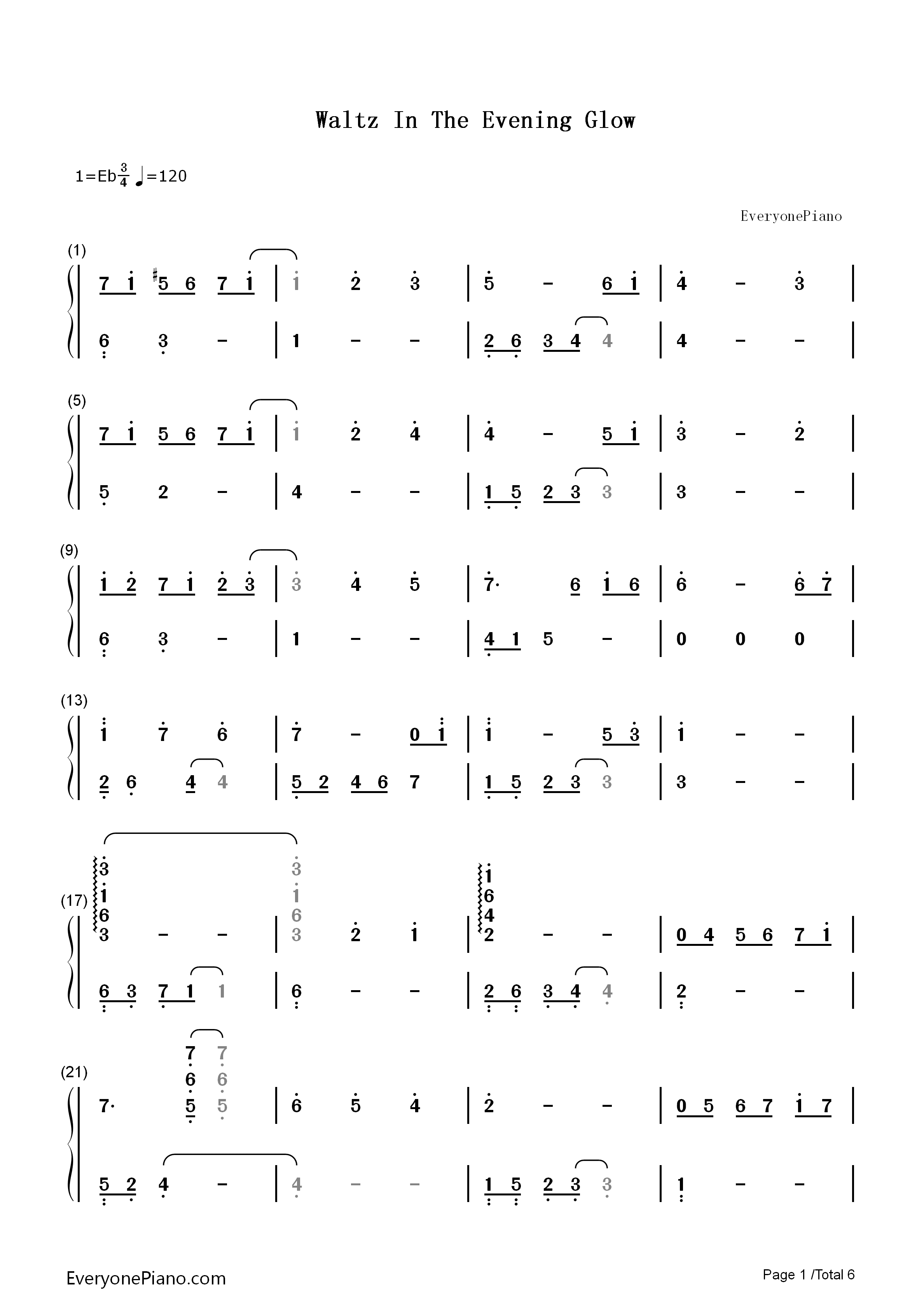 Waltz_In_The_Evening_Glow钢琴简谱_加古隆演唱