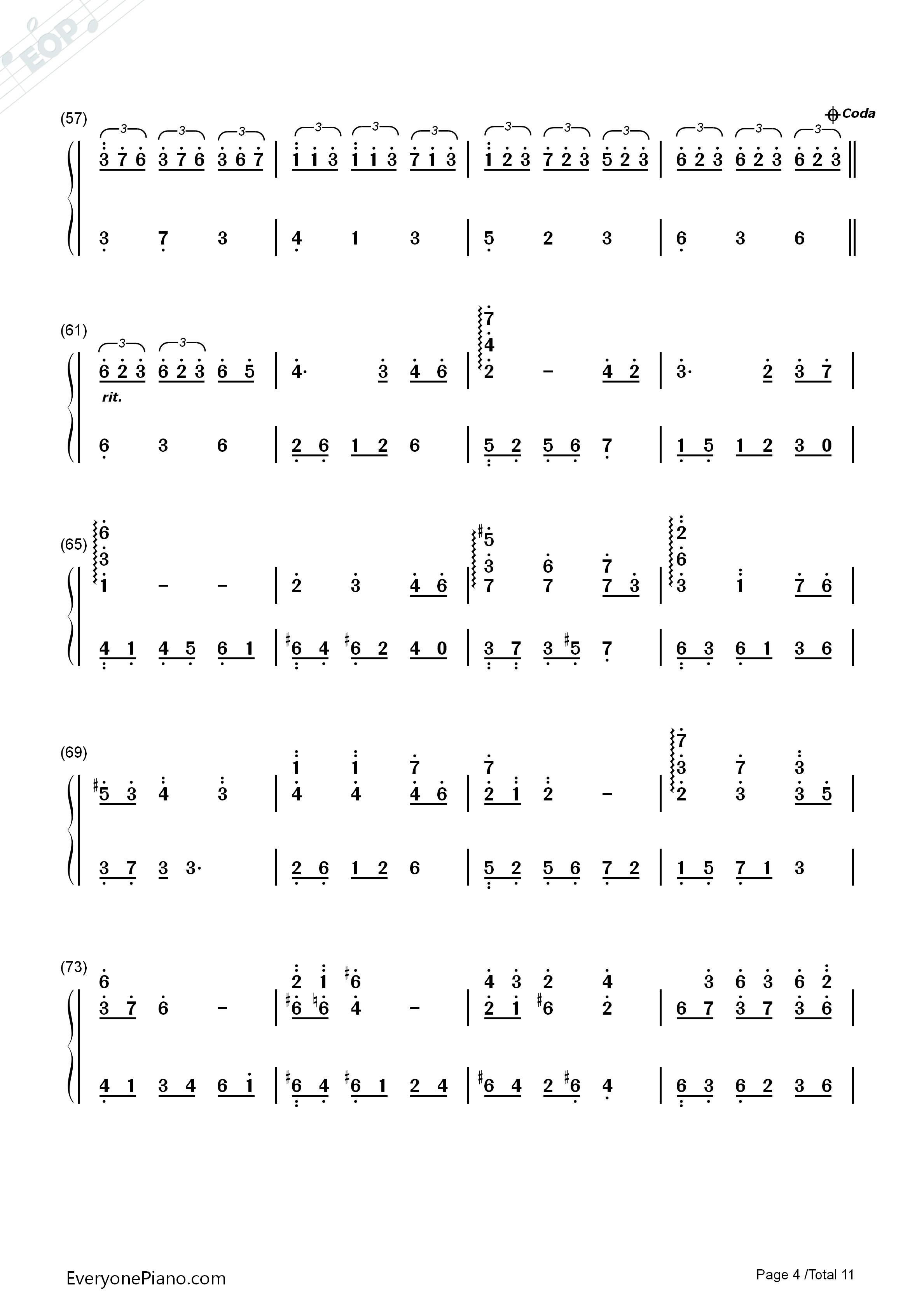 纯白钢琴简谱_V.K克演唱