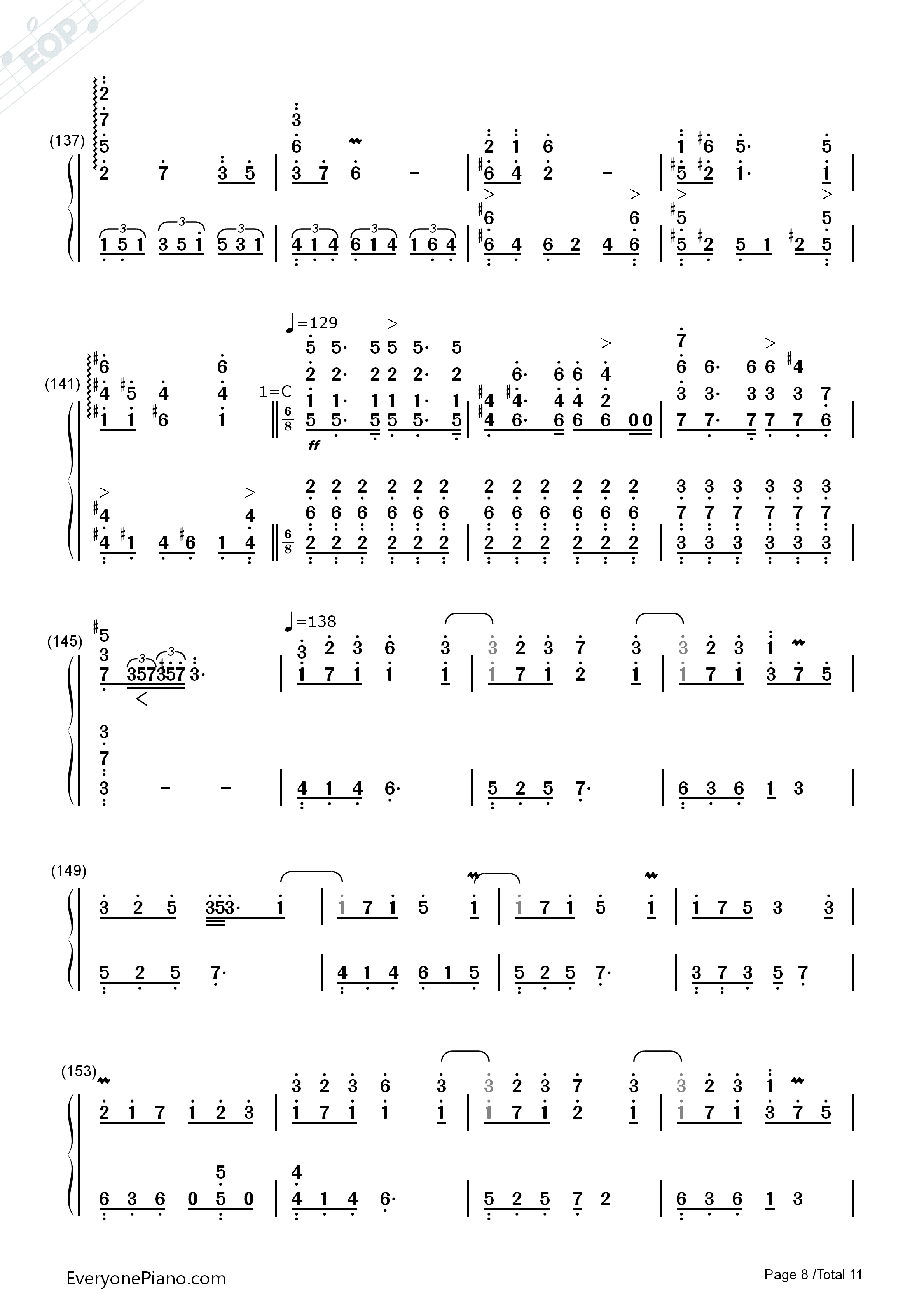 纯白钢琴简谱_V.K克演唱