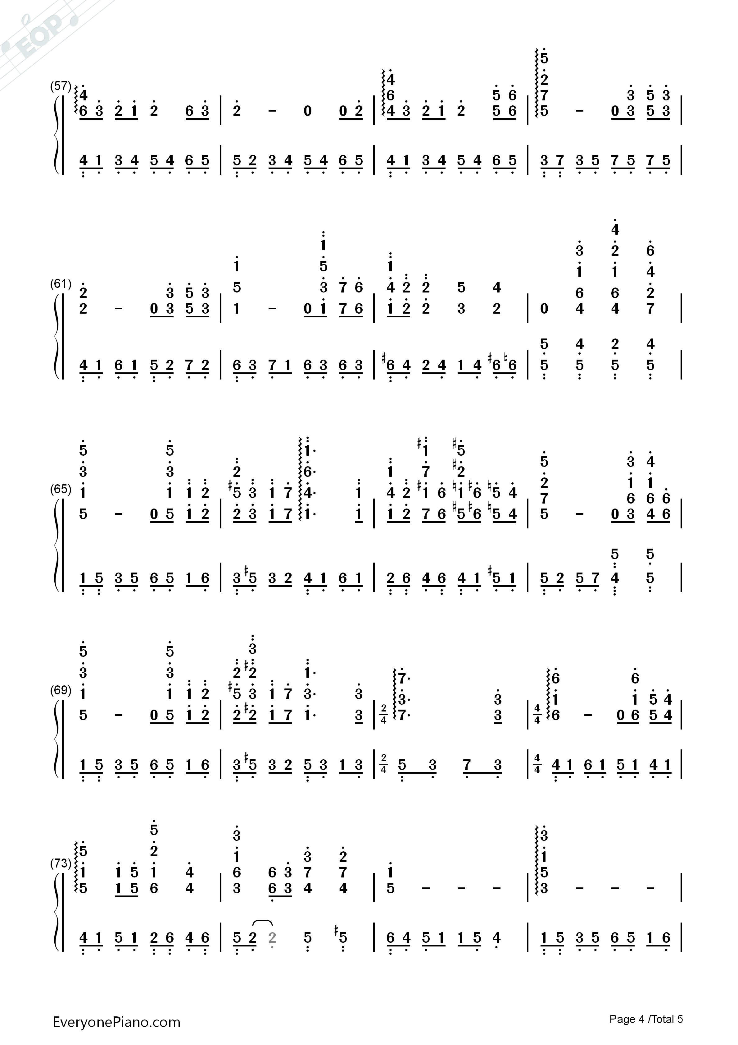 幽灵公主片尾曲钢琴简谱_久石让__Joe_Hisaishi_宫崎骏演唱