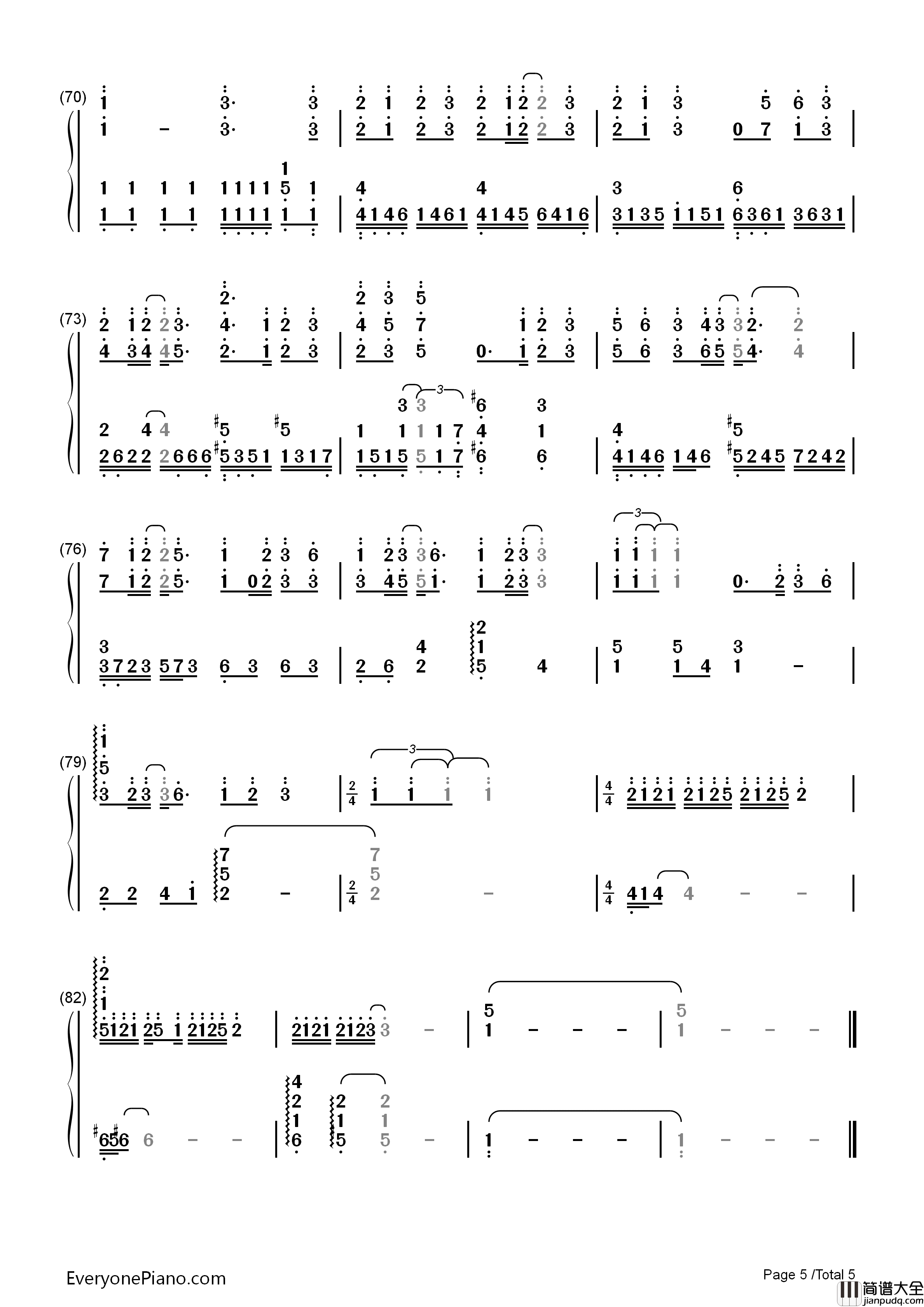 别来无恙钢琴简谱_李佳薇演唱