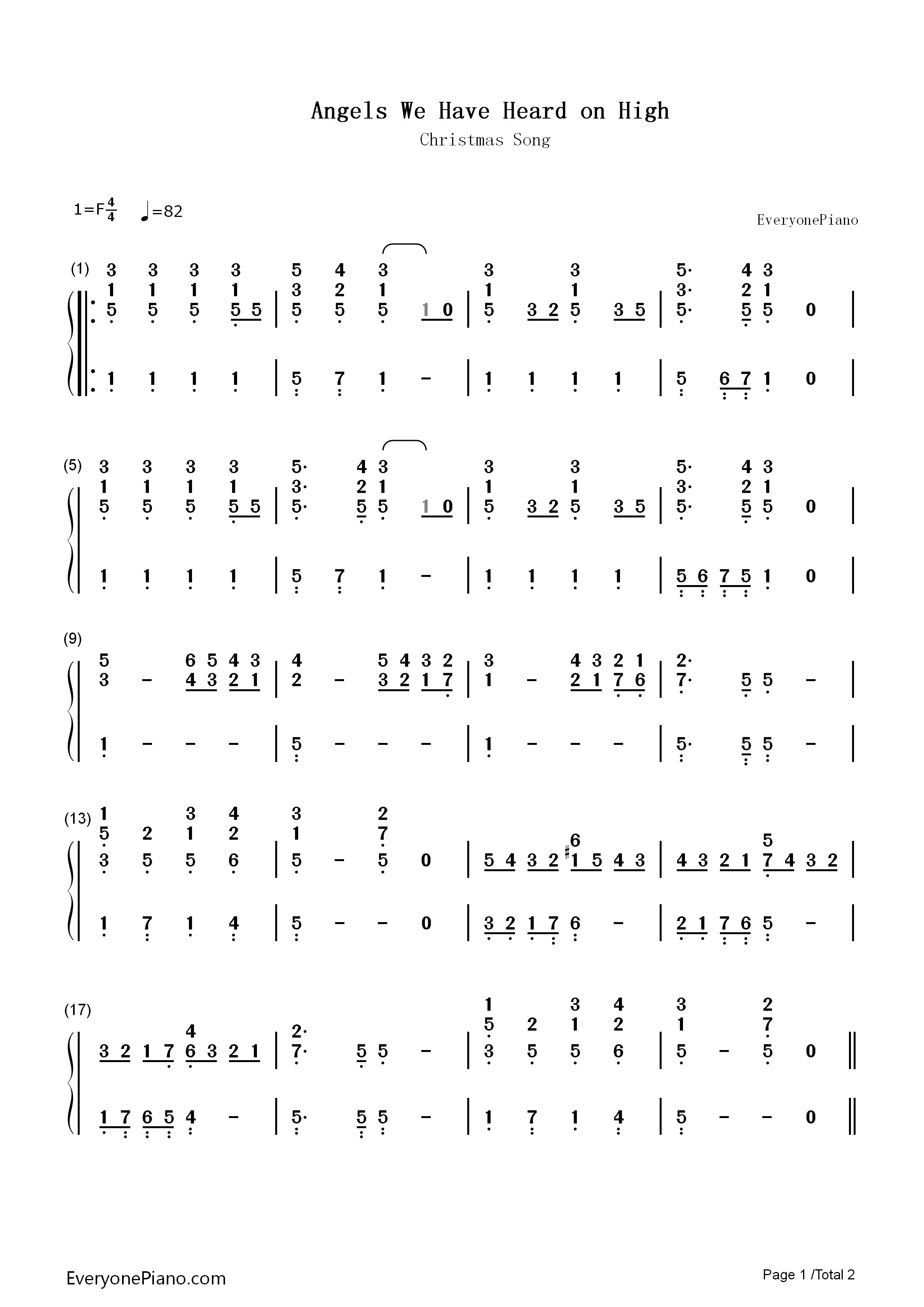圣诞歌曲_钢琴简谱_未知演唱