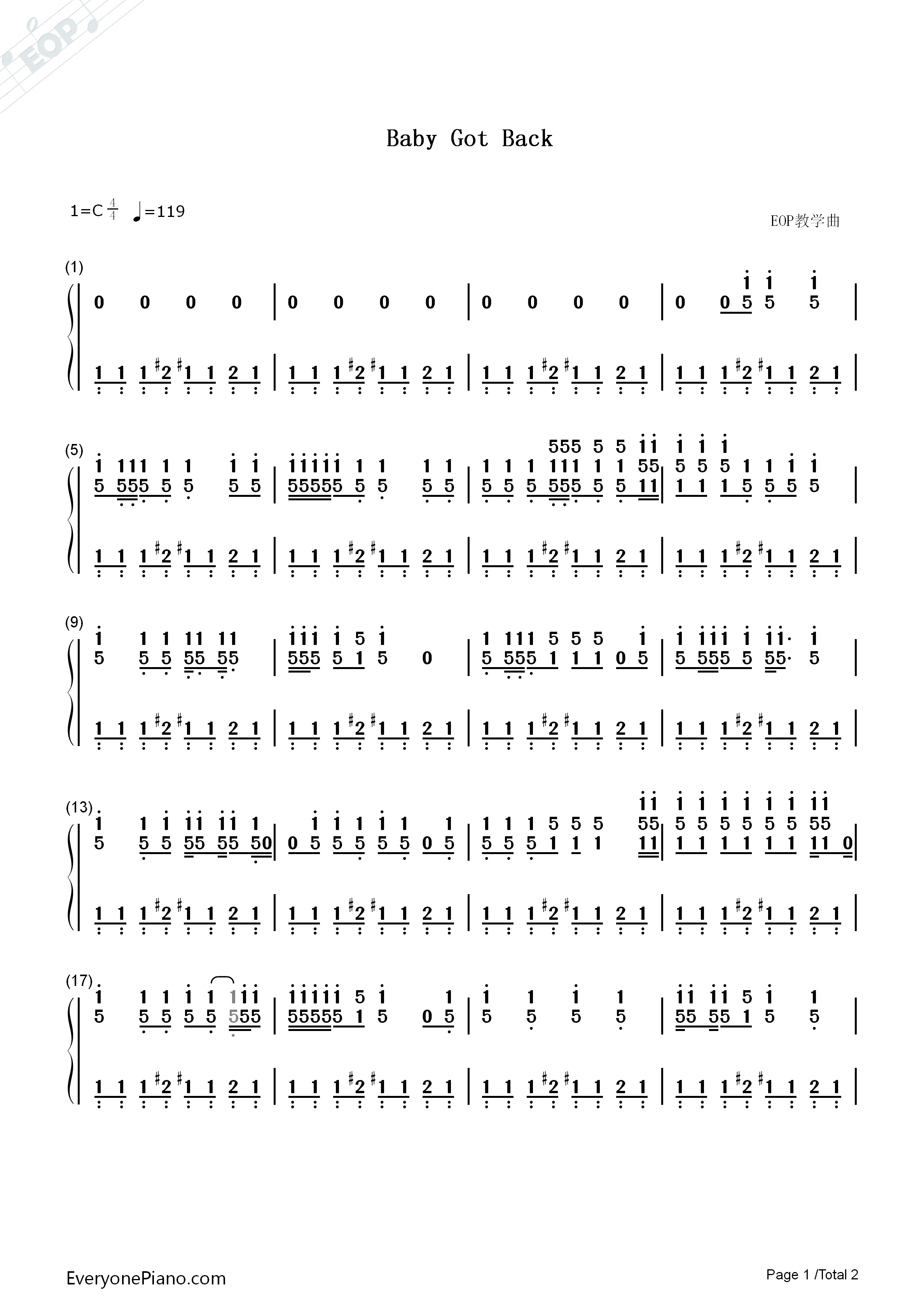 Baby_Got_Back钢琴简谱_Sir_Mix_a_Lot演唱