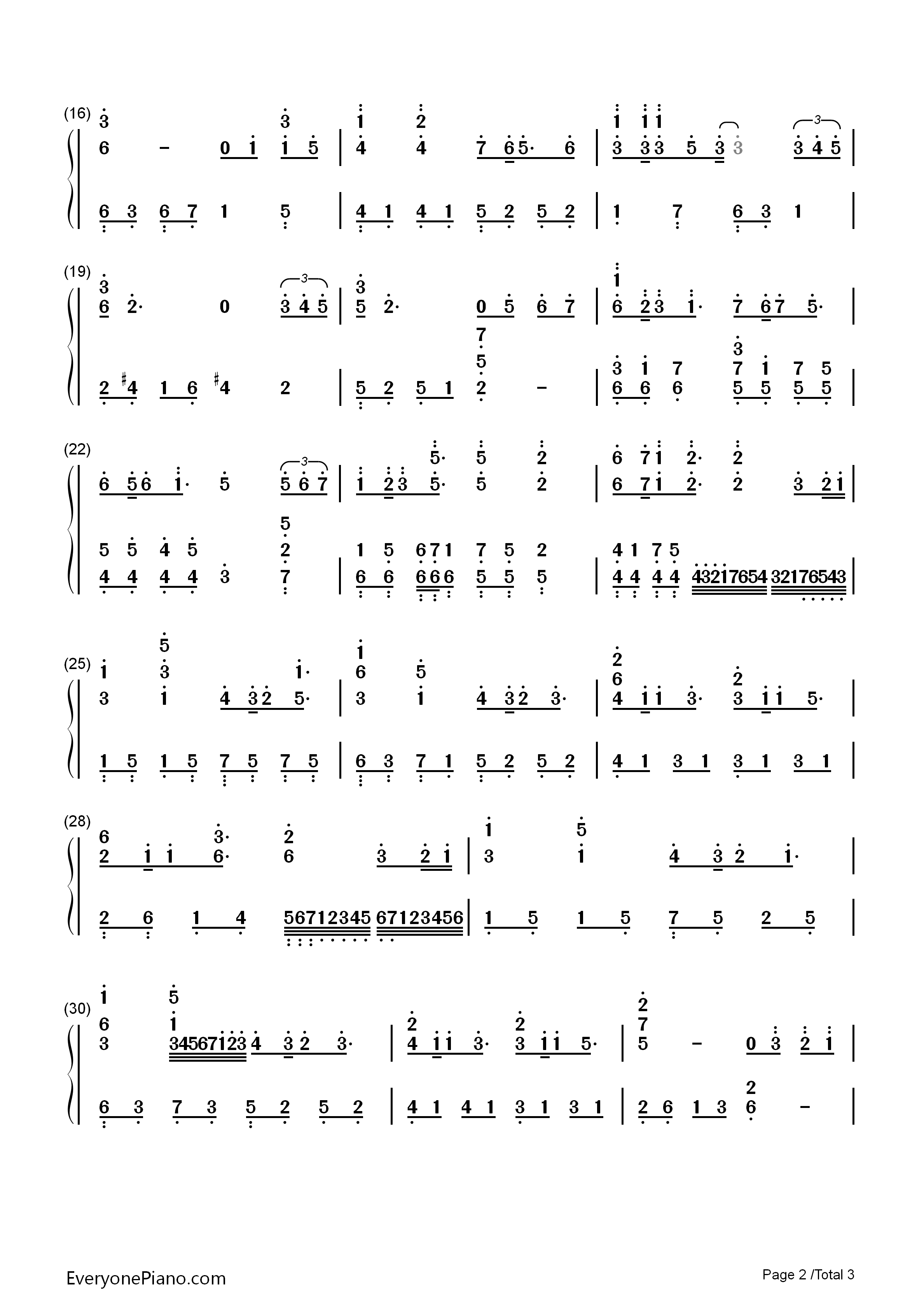 情歌完美演奏版钢琴简谱_梁静茹演唱