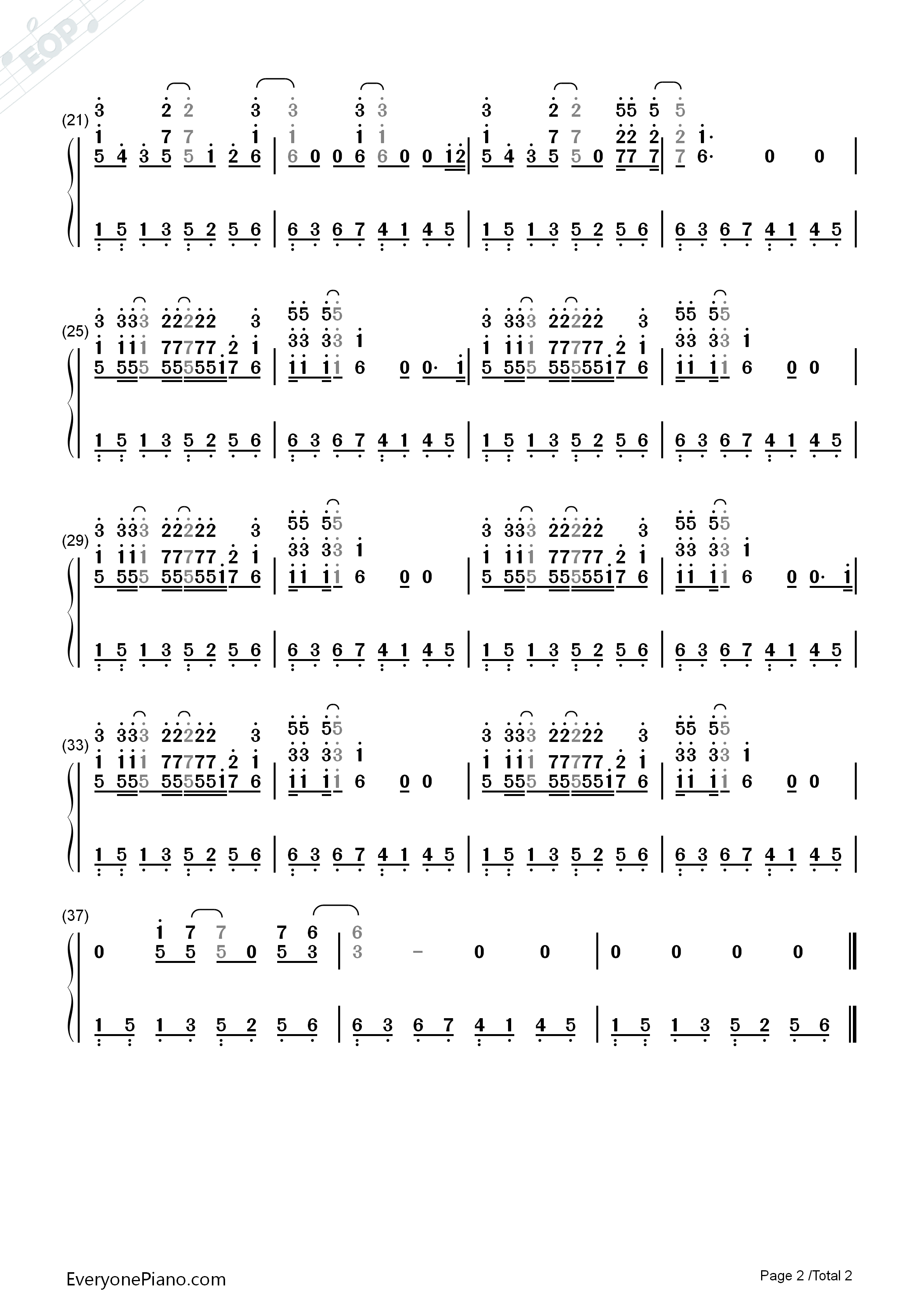 9_Crimes钢琴简谱_Damien_Rice演唱