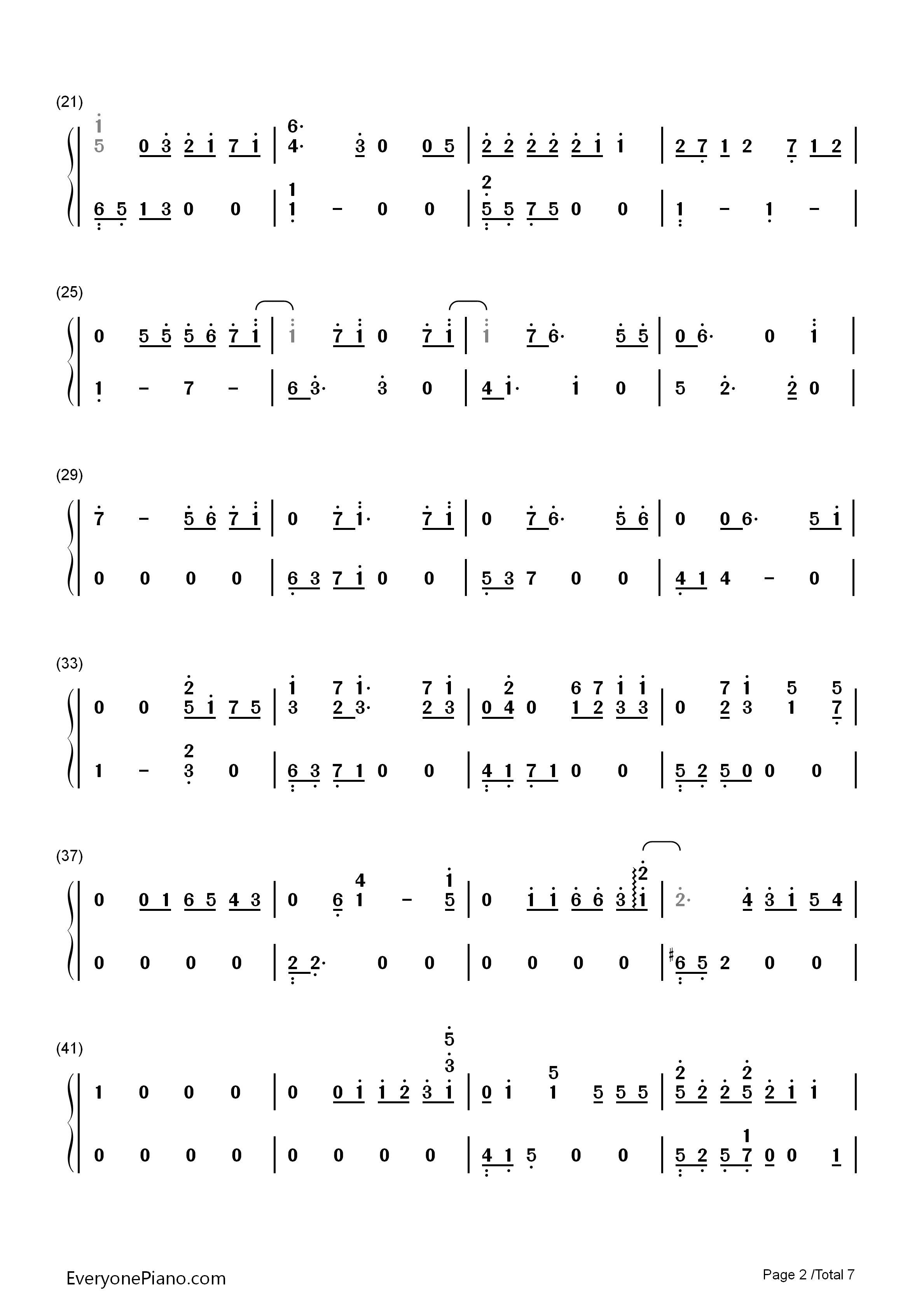 十二月的奇迹(Miracles_in_December)钢琴简谱_EXO演唱