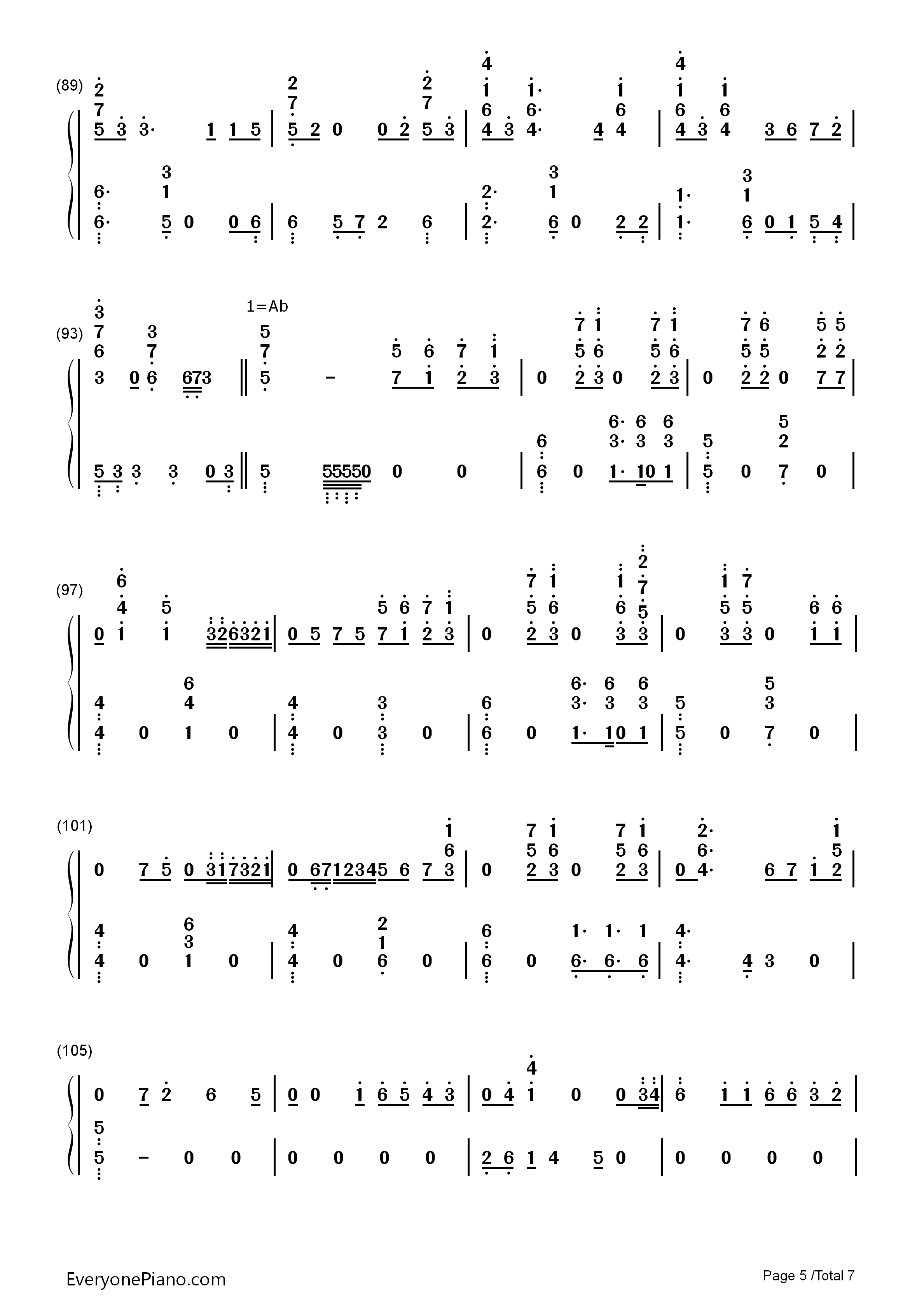 十二月的奇迹(Miracles_in_December)钢琴简谱_EXO演唱