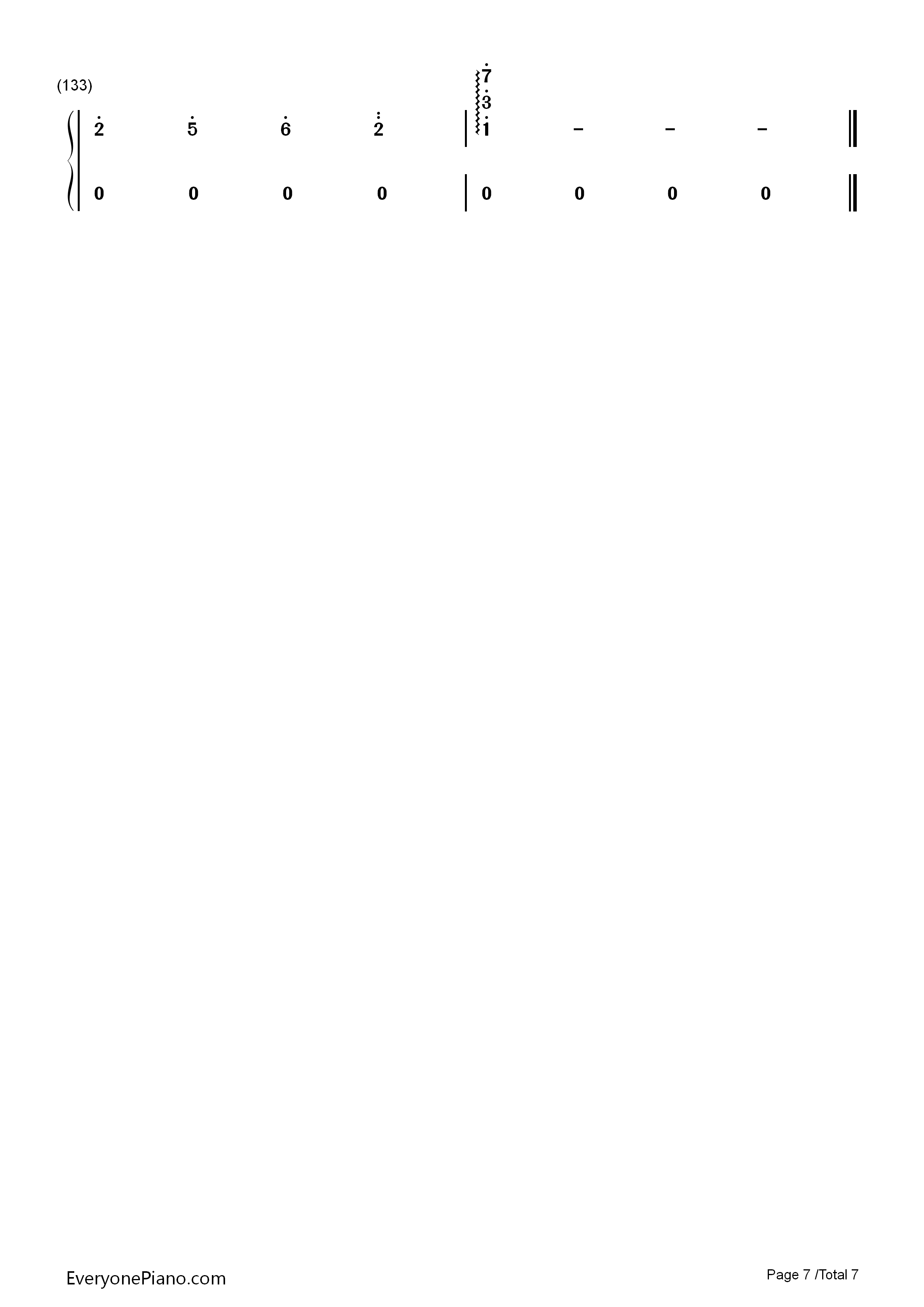 十二月的奇迹(Miracles_in_December)钢琴简谱_EXO演唱