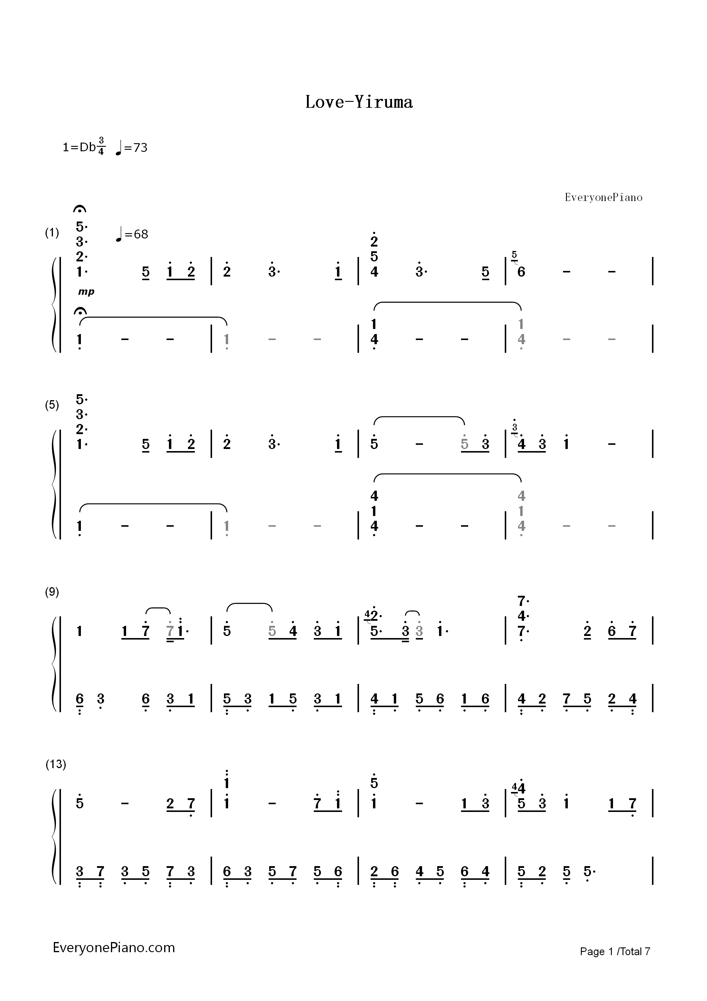 Love钢琴简谱_李闰珉演唱