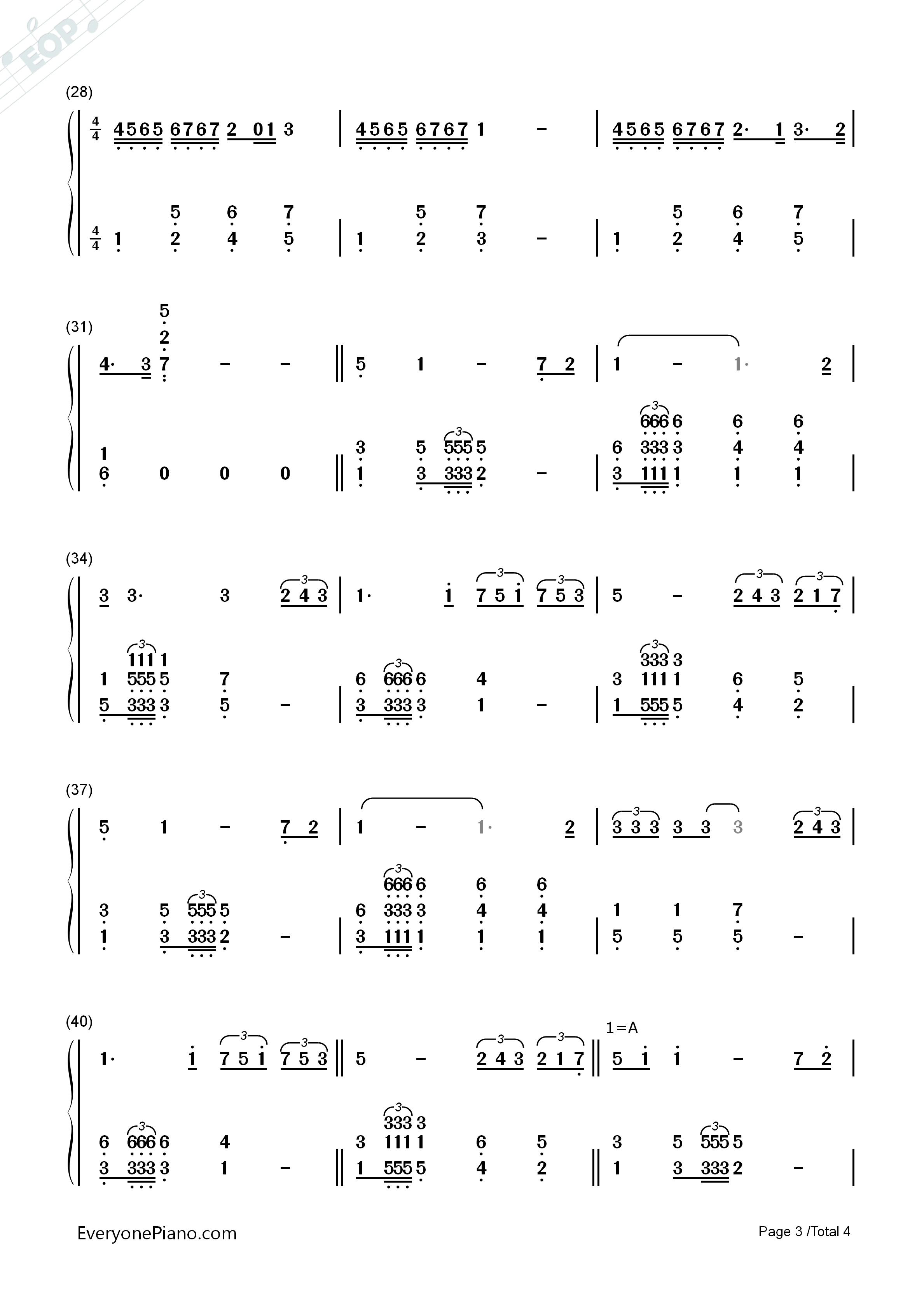 Time_to_Say_Goodbye钢琴简谱_安德烈·波伽利__莎拉·布莱曼演唱