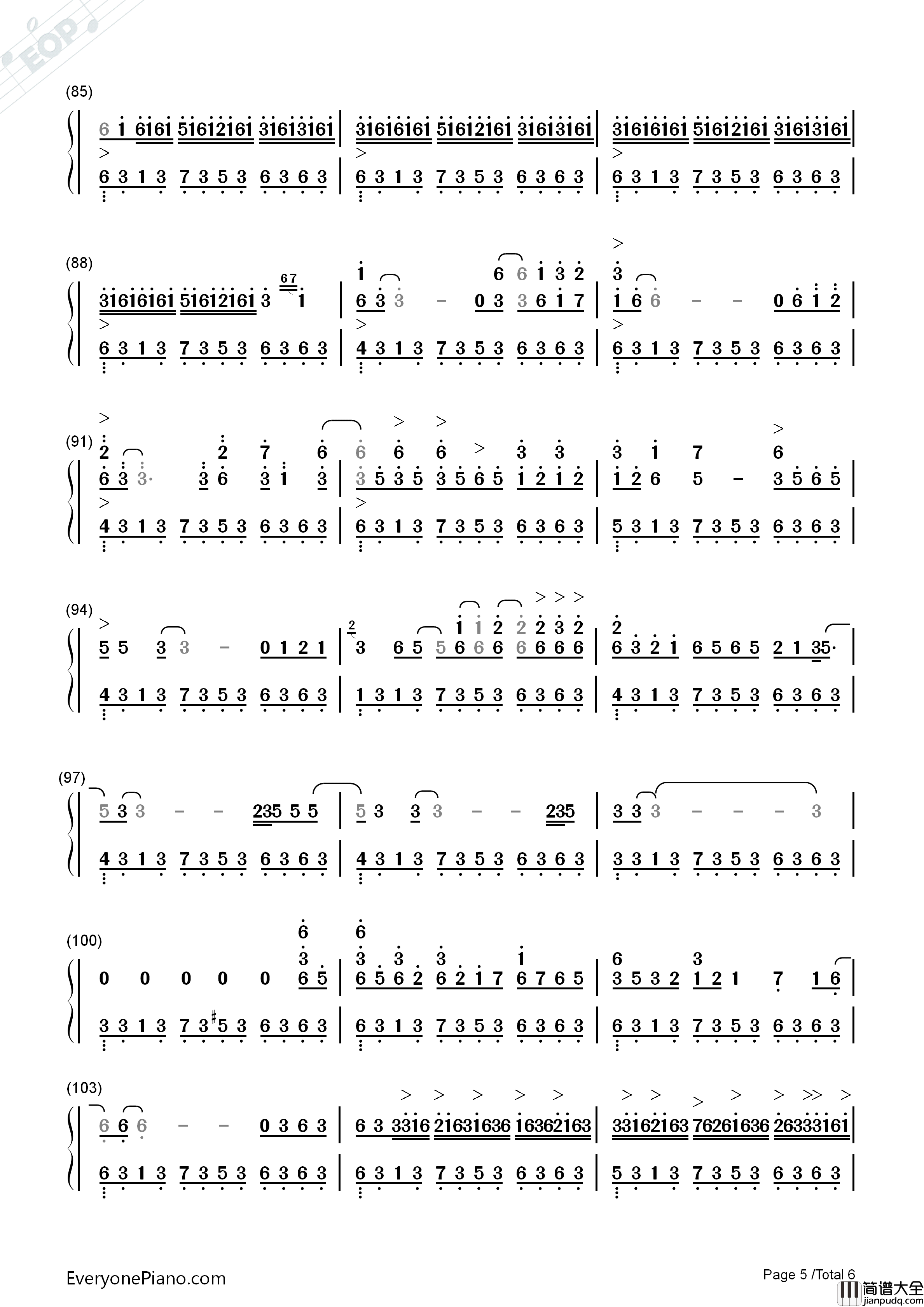 February_Sea二月海钢琴简谱_George_Winston演唱