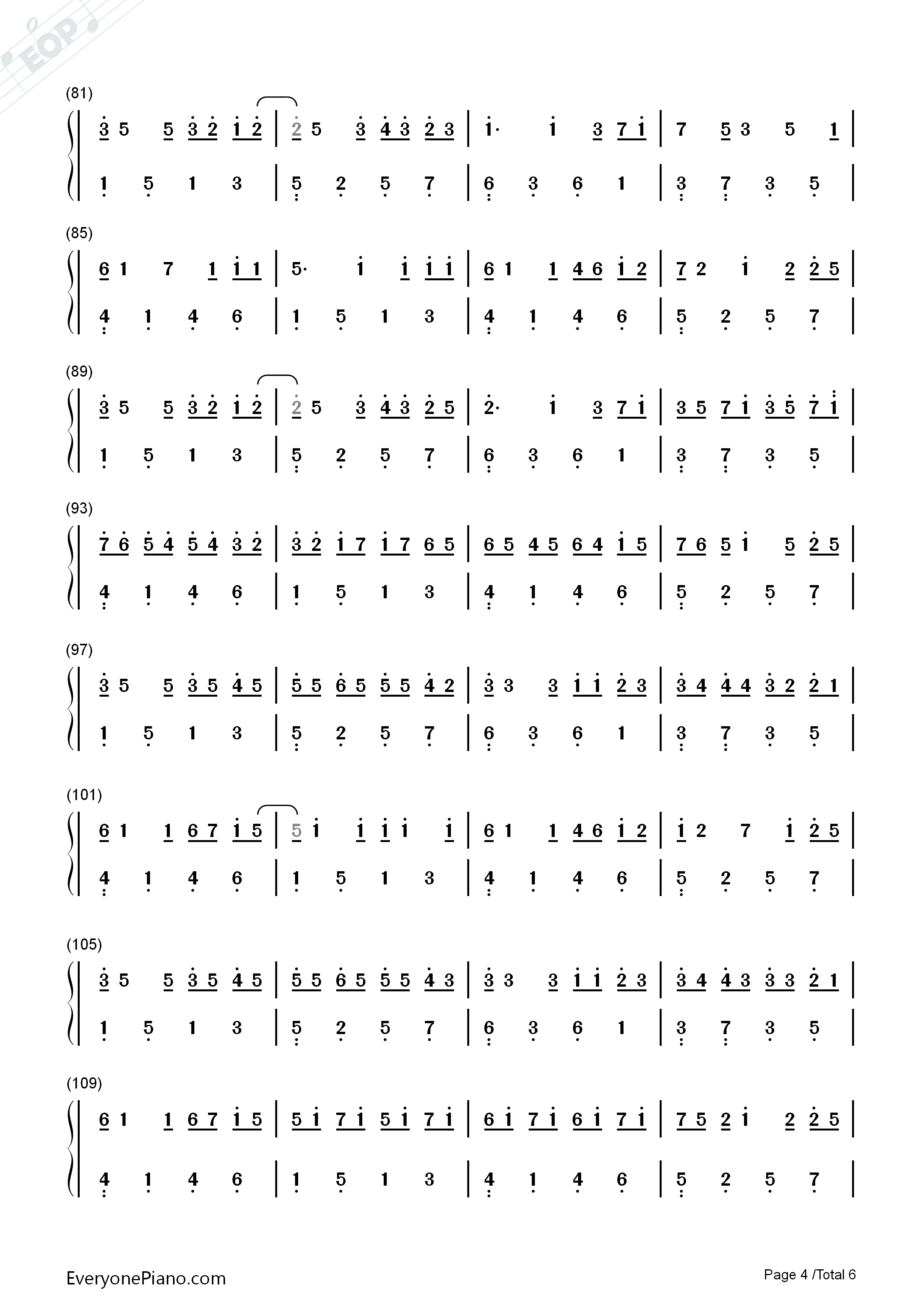 卡农C大调最简版钢琴简谱_帕赫贝尔演唱