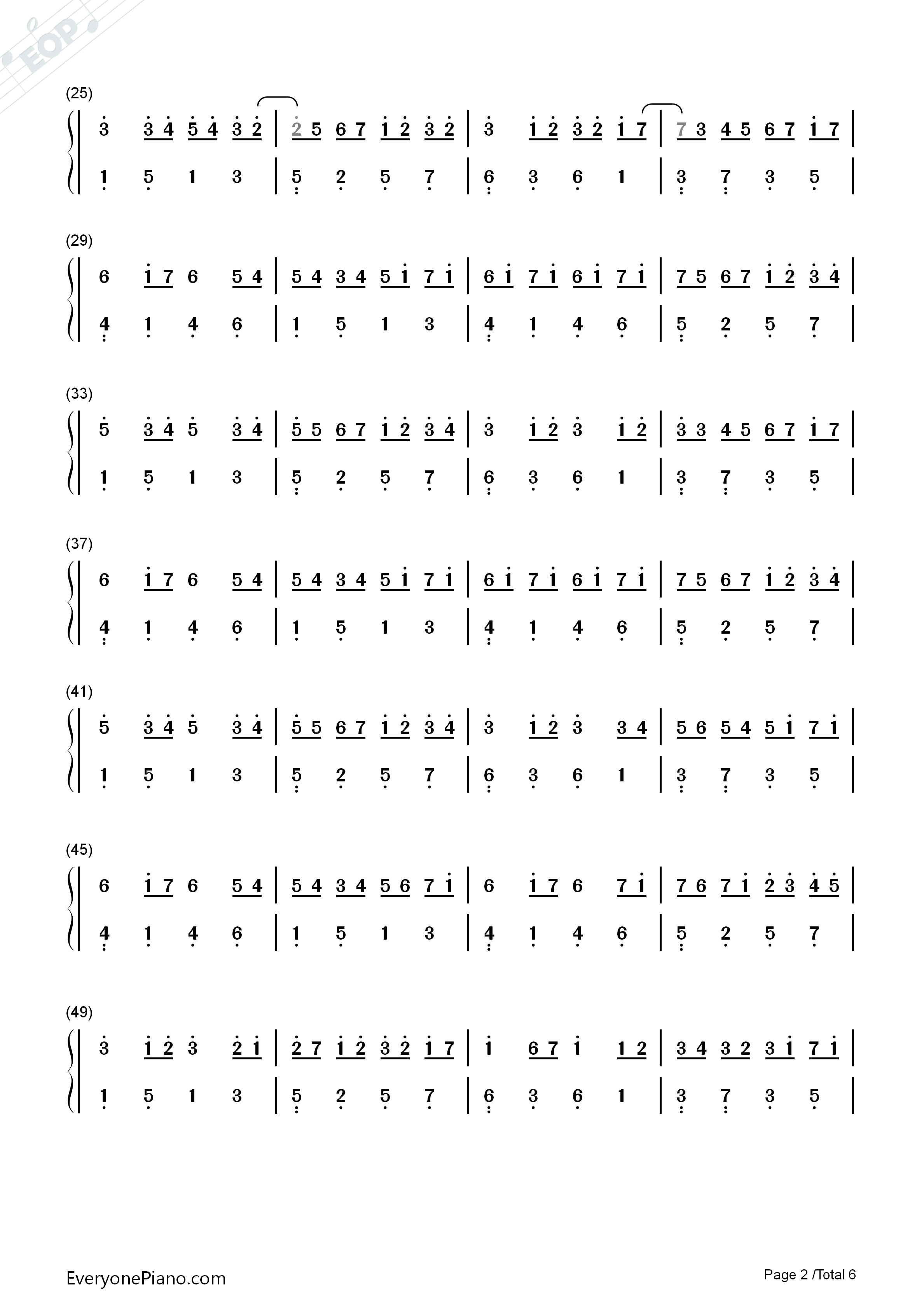 卡农C大调最简版钢琴简谱_帕赫贝尔演唱